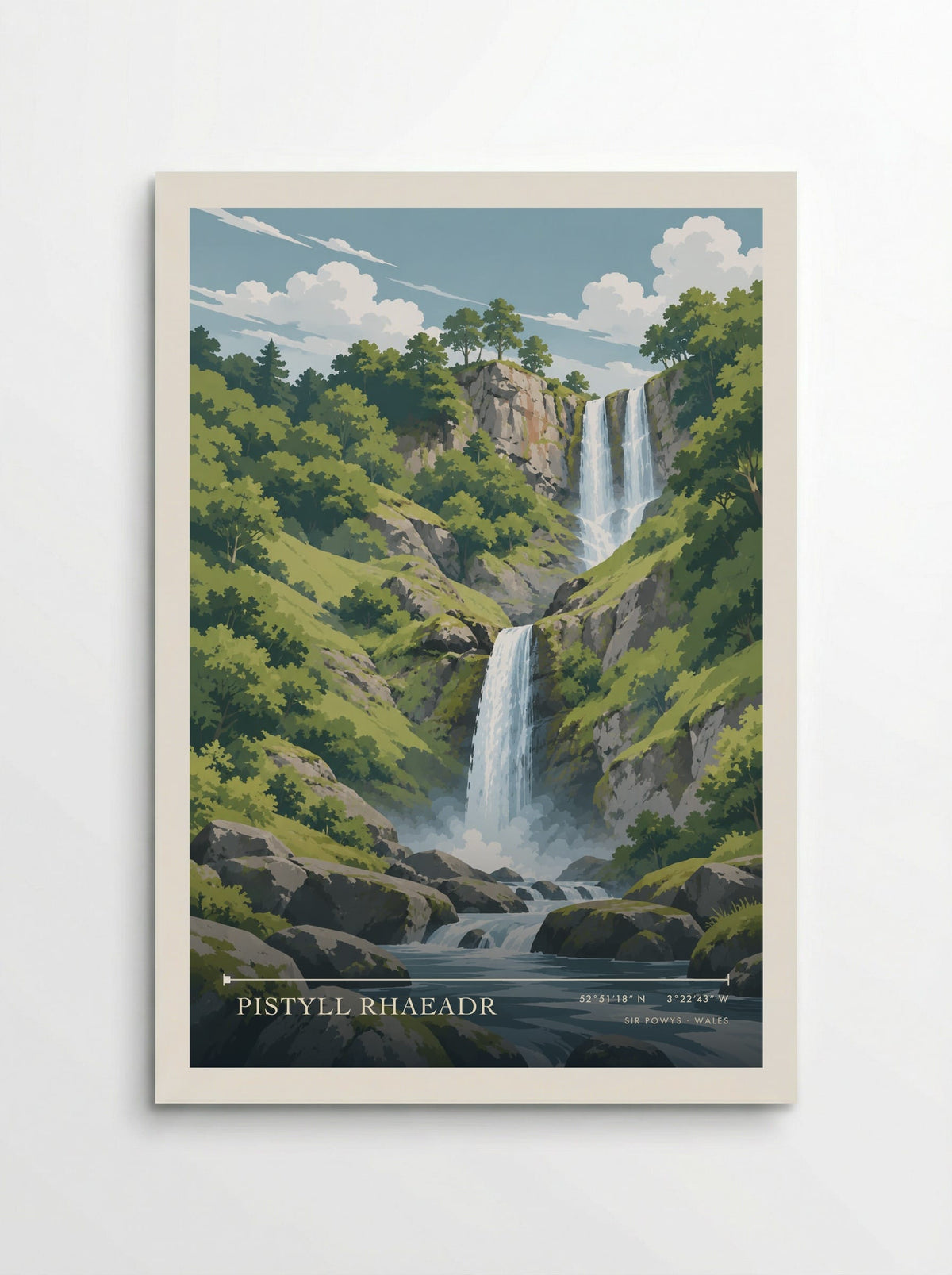 Pistyll Rhaeadr, Sir Powys | Travel Poster - Poster