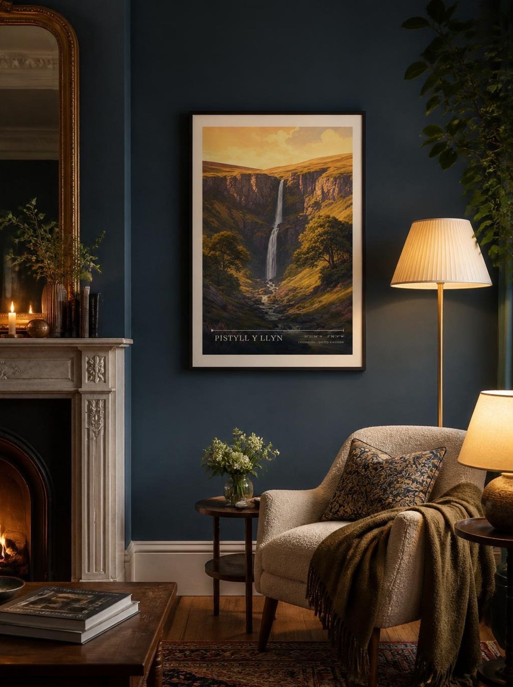 Pistyll y Llyn Ceredigion United Kingdom Travel Poster - Lifestyle