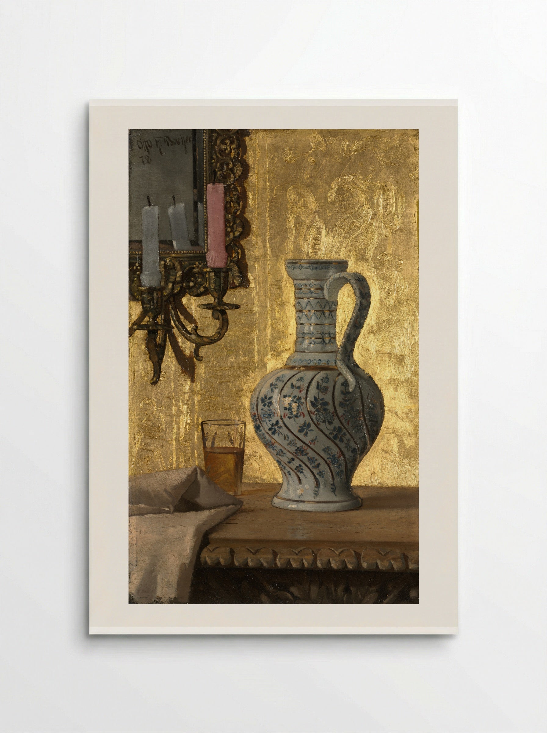 Pitcher and a Glass on a Table - Otto H. Bacher - Poster
