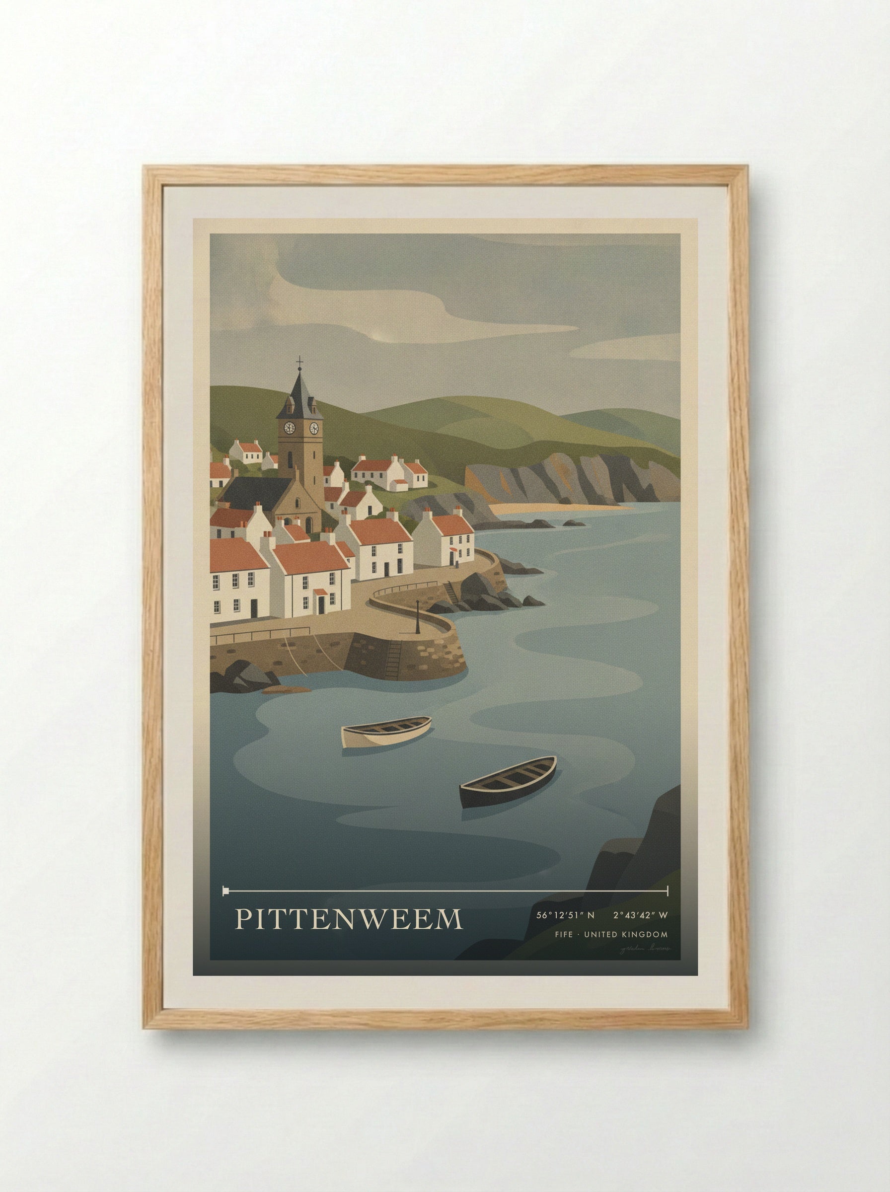 Pittenweem Fife United Kingdom Travel Poster - Framed Print Wood