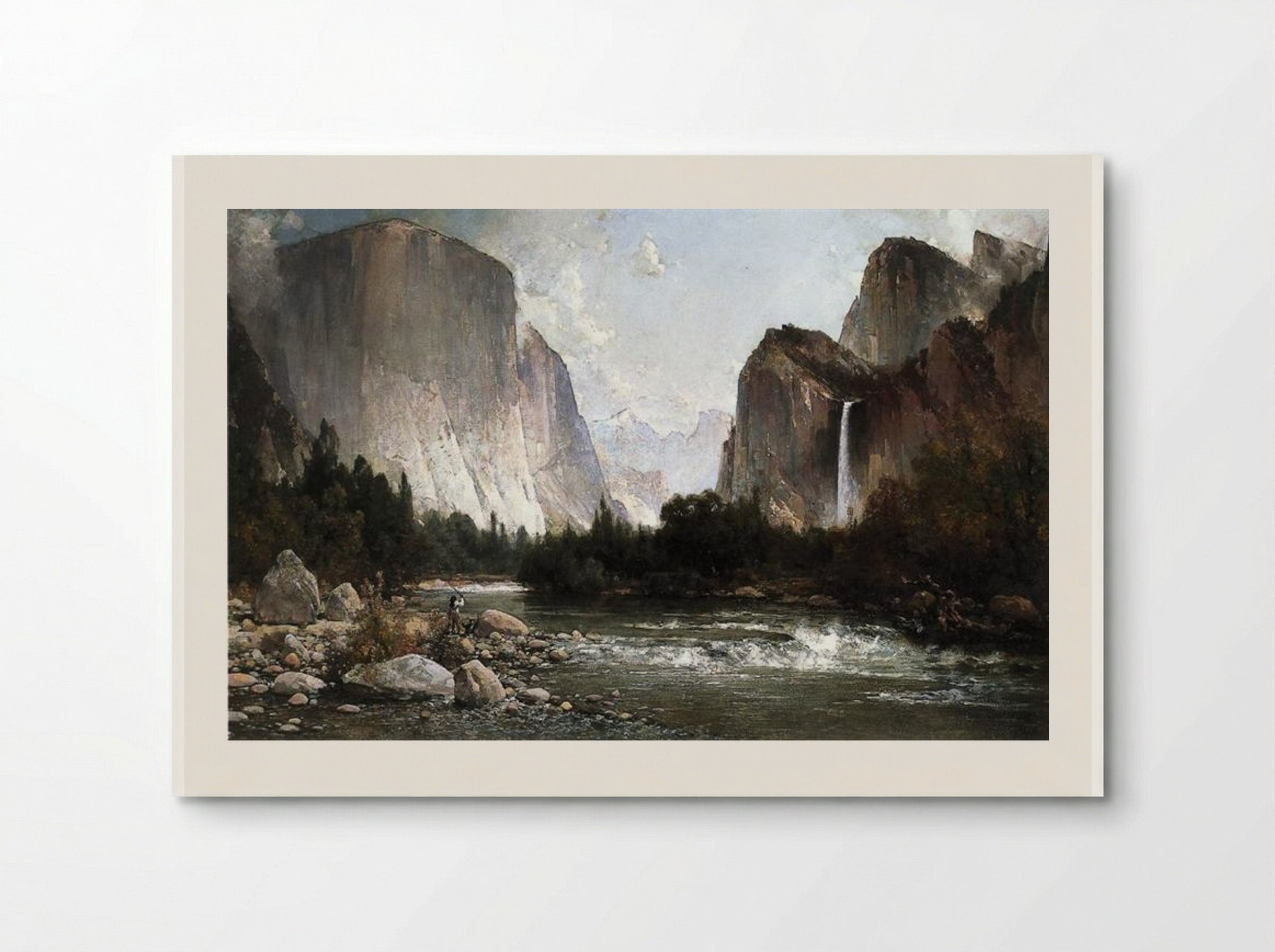 Piute Fishing on the Merced River, Yosemite Valley - Thomas Hill - Poster