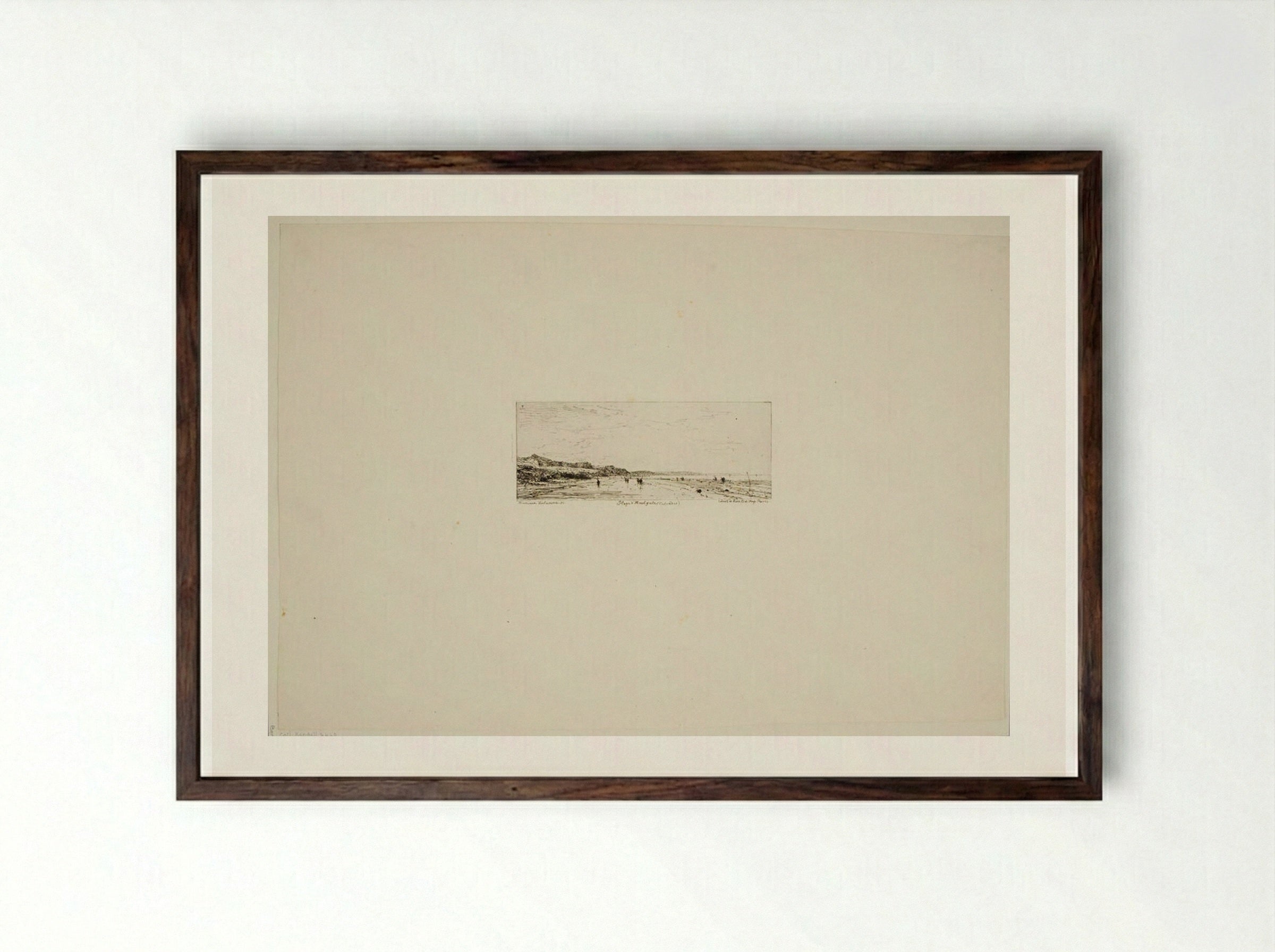 Plage d'Houlgate - Maxime Lalanne - Framed Print Dark Wood