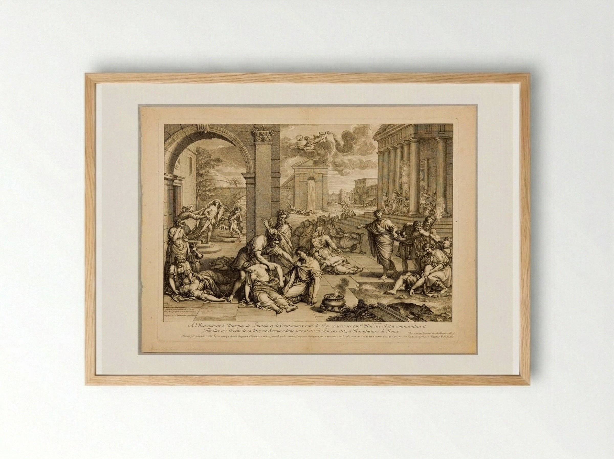 Plague of Aegina - Gérard Audran - Framed Print Wood