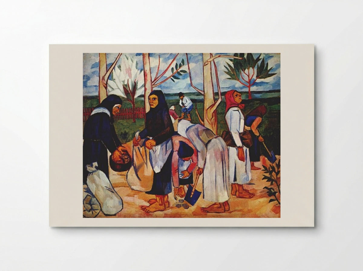 Planting Potatoes - Natalia Goncharova - Poster