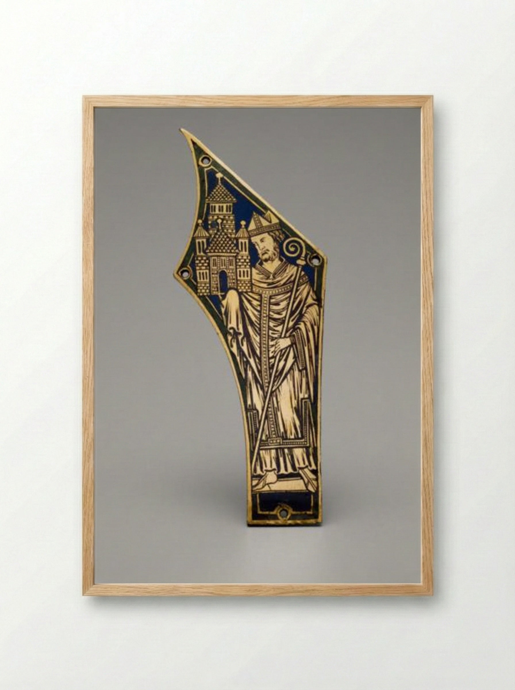 Plaque with Bishop - Nicholas of Verdun - Framed Print Wood