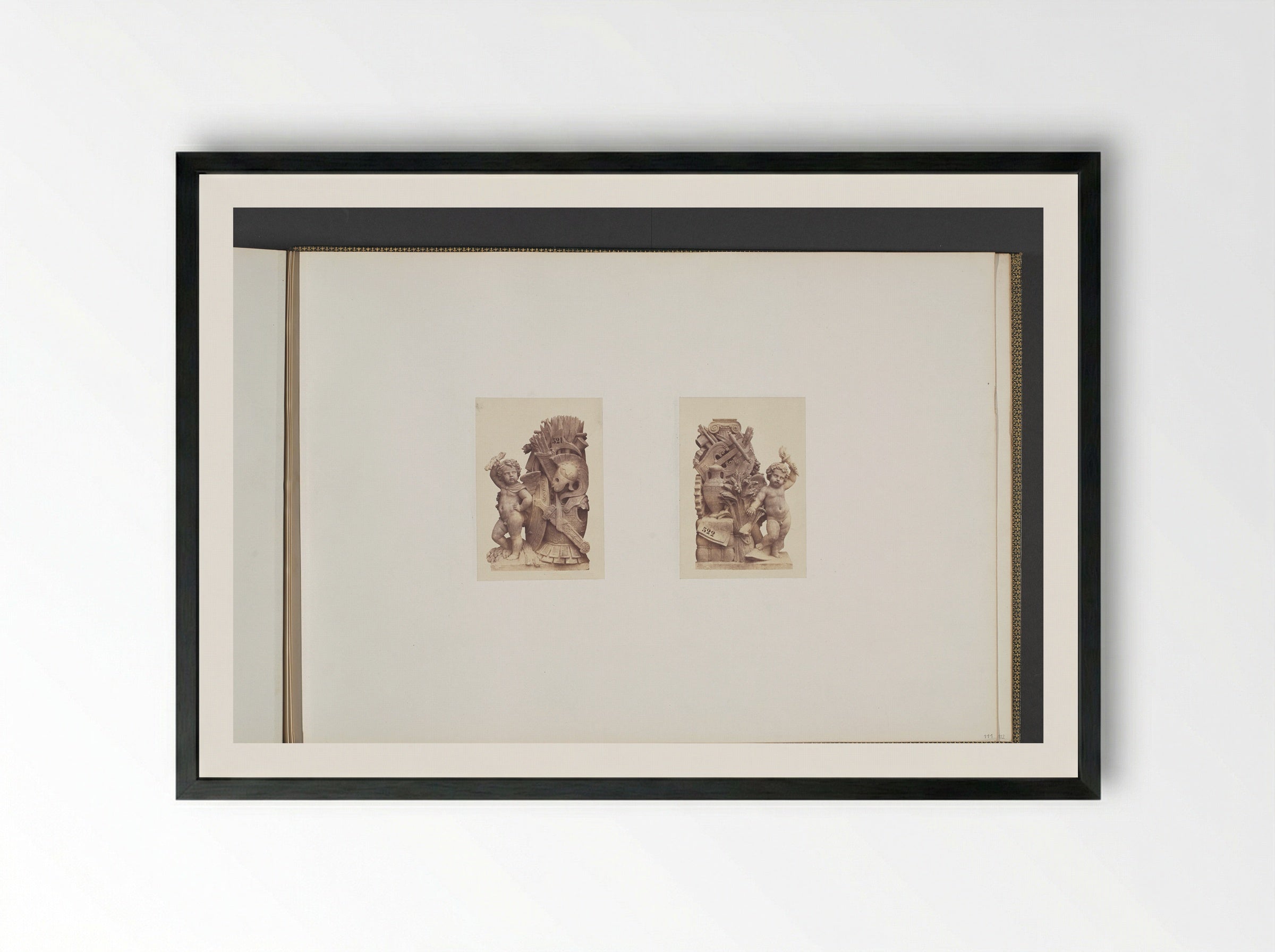 Plaster Models for Sculptures at the Palais du Louvre - Édouard Denis Baldus - Framed Print Black