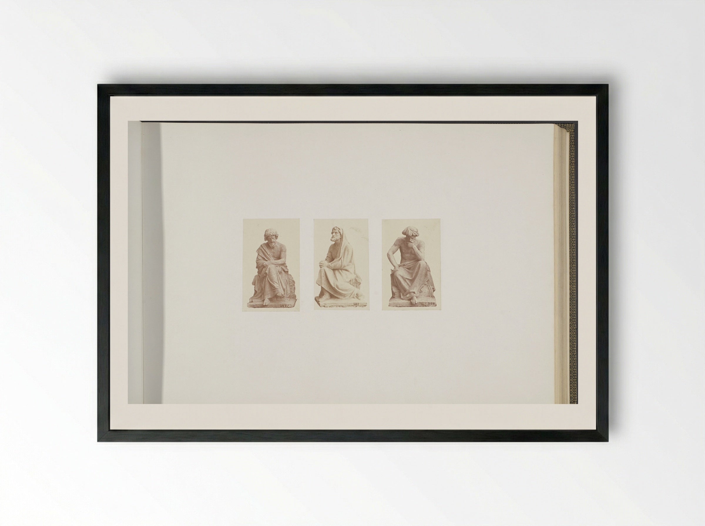 Plaster Models for Sculptures at the Palais du Louvre - Édouard Denis Baldus - Framed Print Black