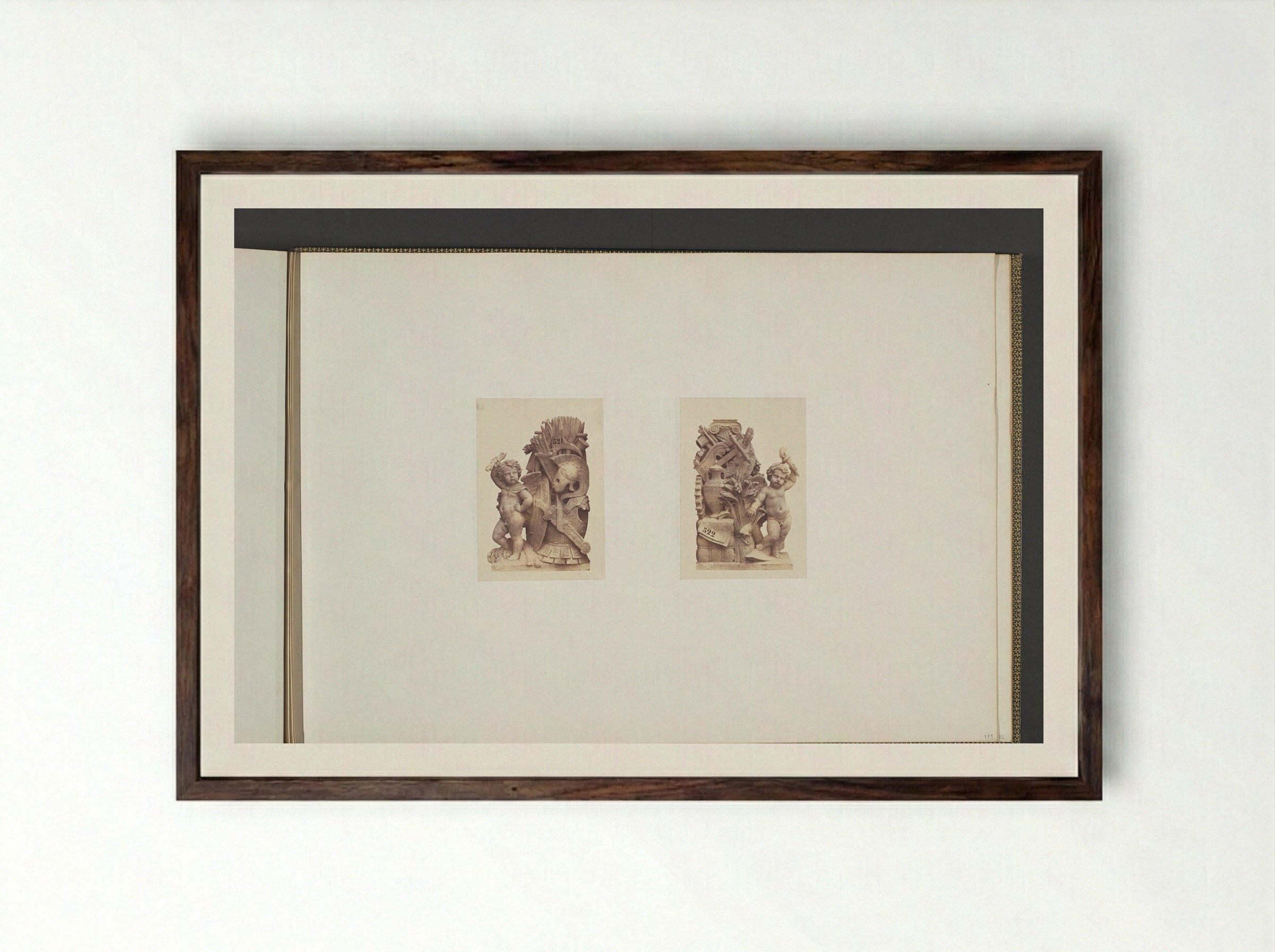 Plaster Models for Sculptures at the Palais du Louvre - Édouard Denis Baldus - Framed Print Dark Wood