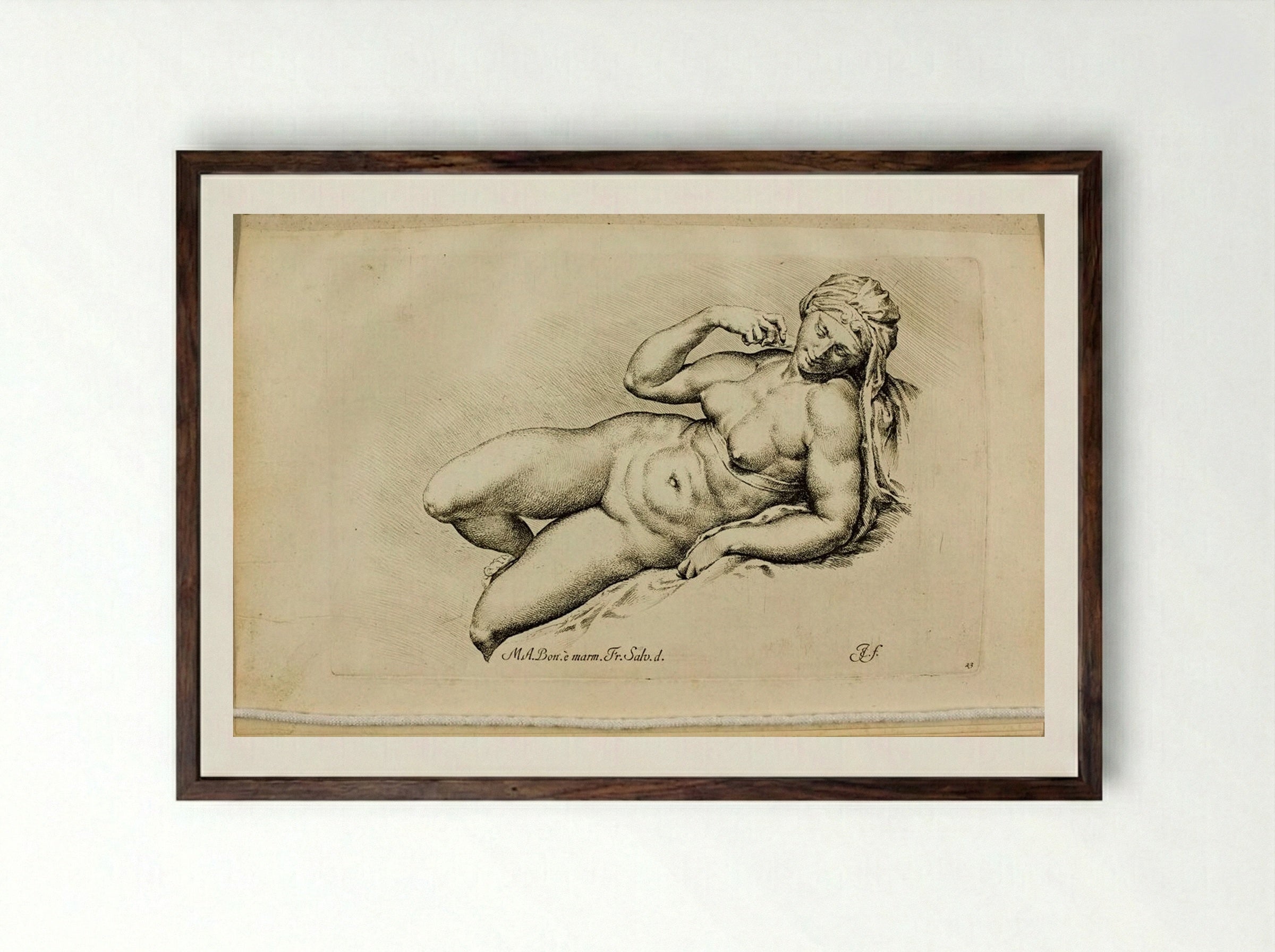 Plate 23: Aurora (Dawn) - Jan de Bisschop - Framed Print Dark Wood