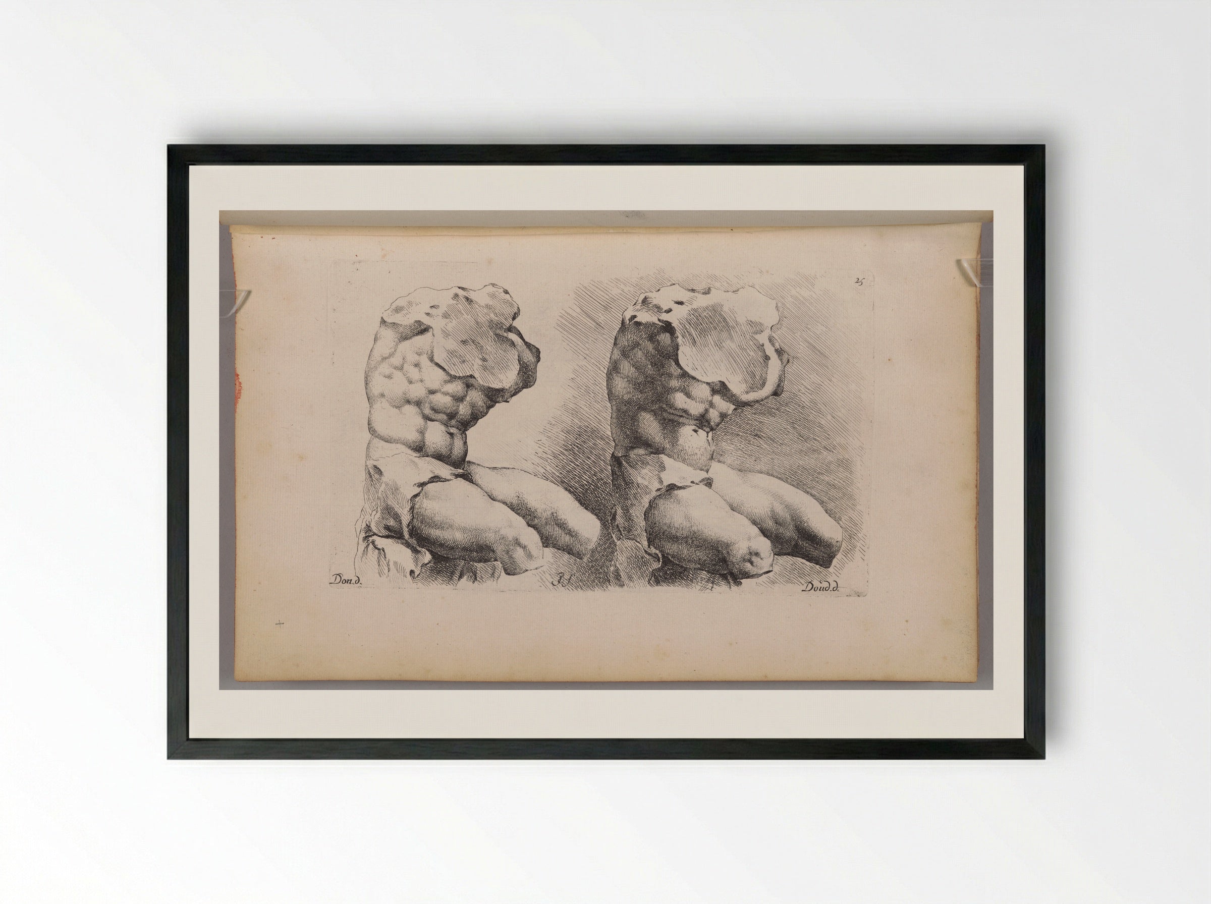Plate 25: The so-called Belvedere Torso - Jan de Bisschop - Framed Print Black