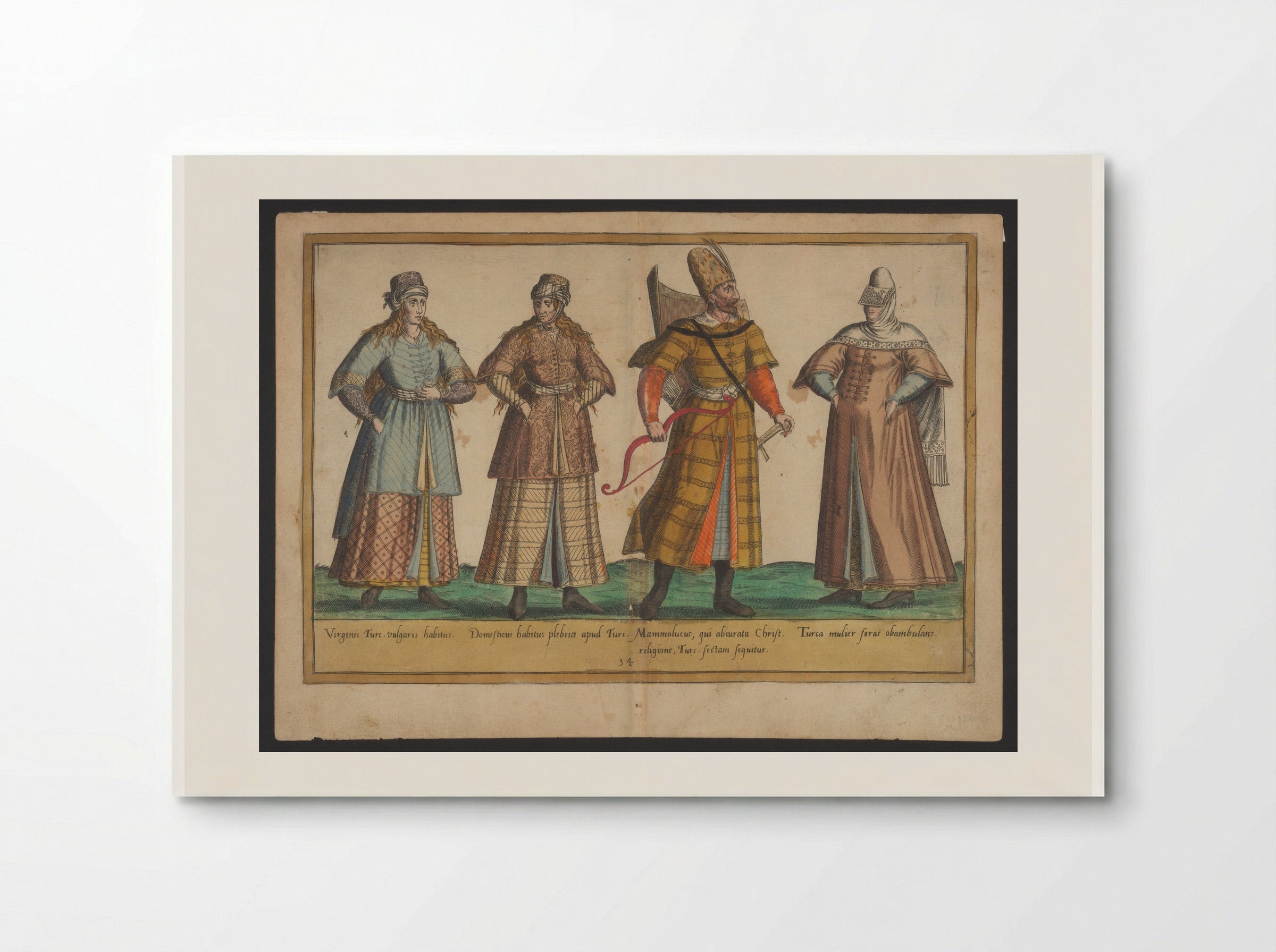 Plate 34: Ottoman Female and Male Attire - Abraham de Bruyn - Poster