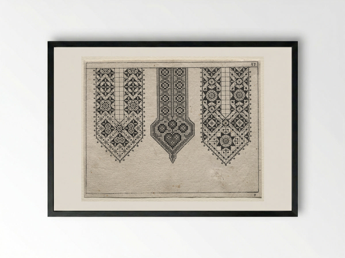 Plate 37 from Schon News Modelbuch - Hans Sibmacher - Framed Print Black