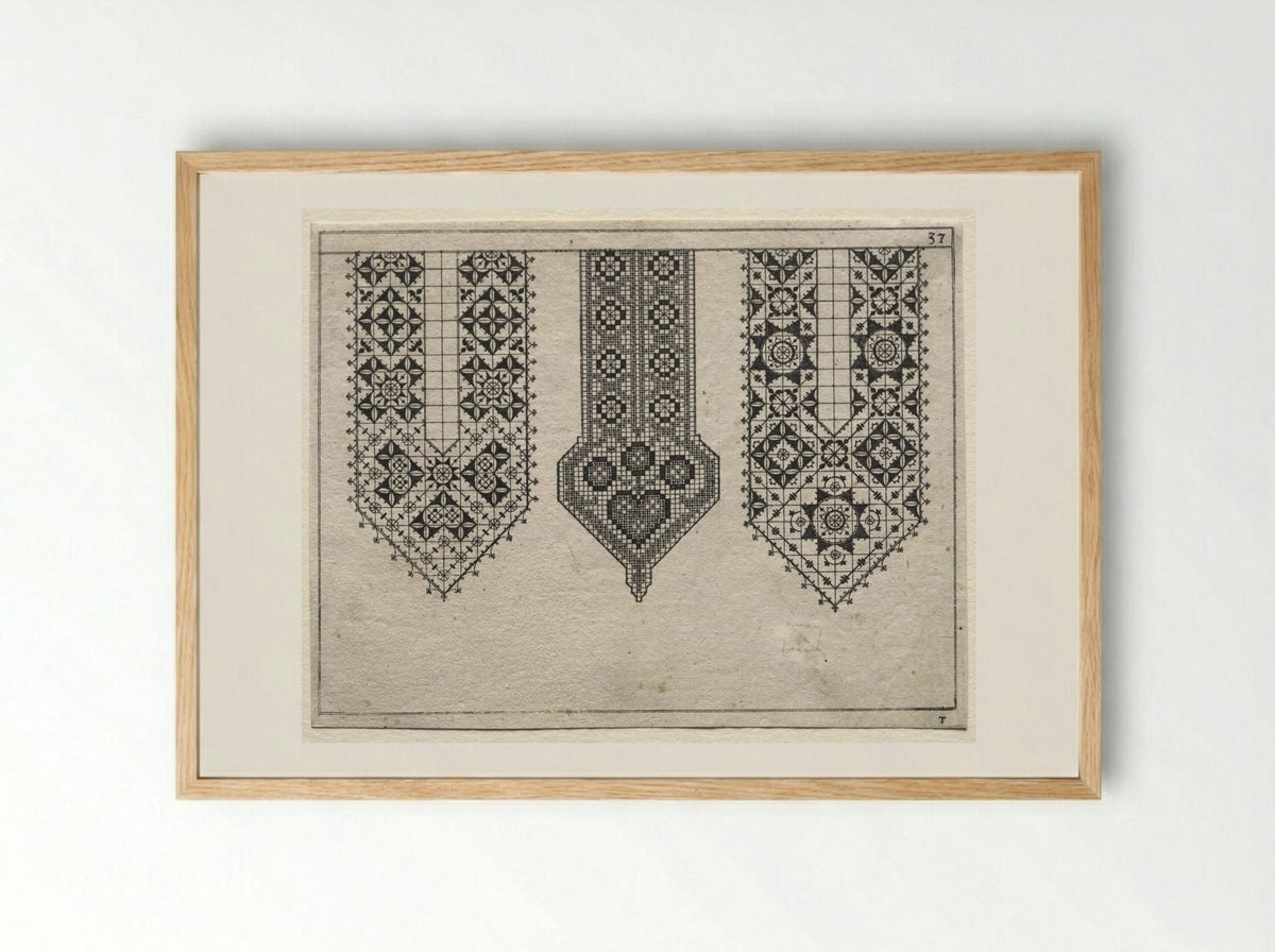 Plate 37 from Schon News Modelbuch - Hans Sibmacher - Framed Print Wood