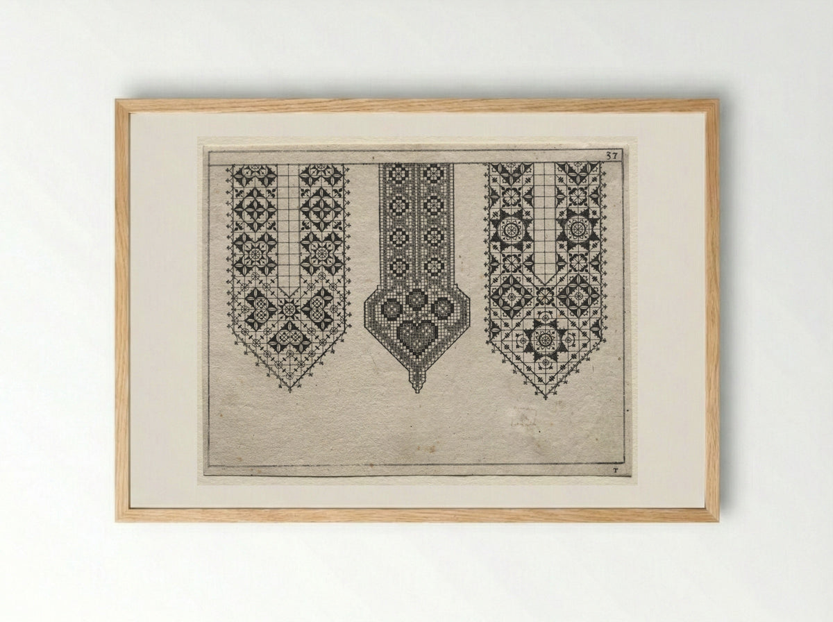 Plate 37 from Schon News Modelbuch - Hans Sibmacher - Framed Print Wood