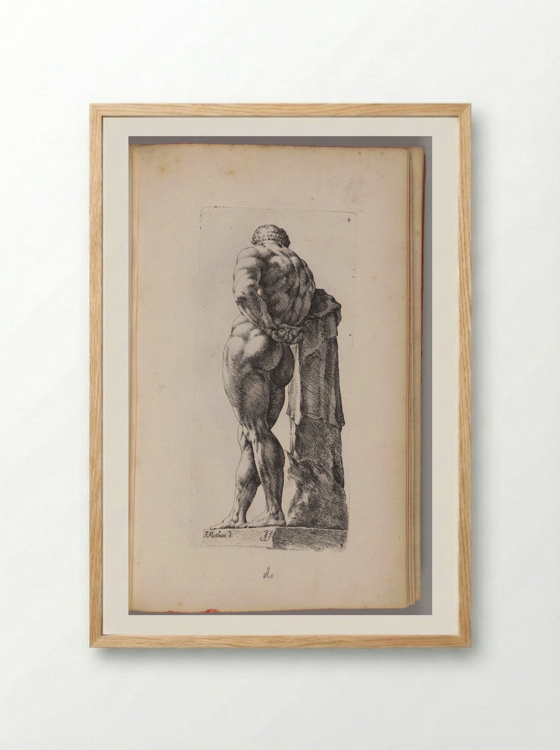 Plate 9: So-called Farnese Hercules - Jan de Bisschop - Framed Print Wood