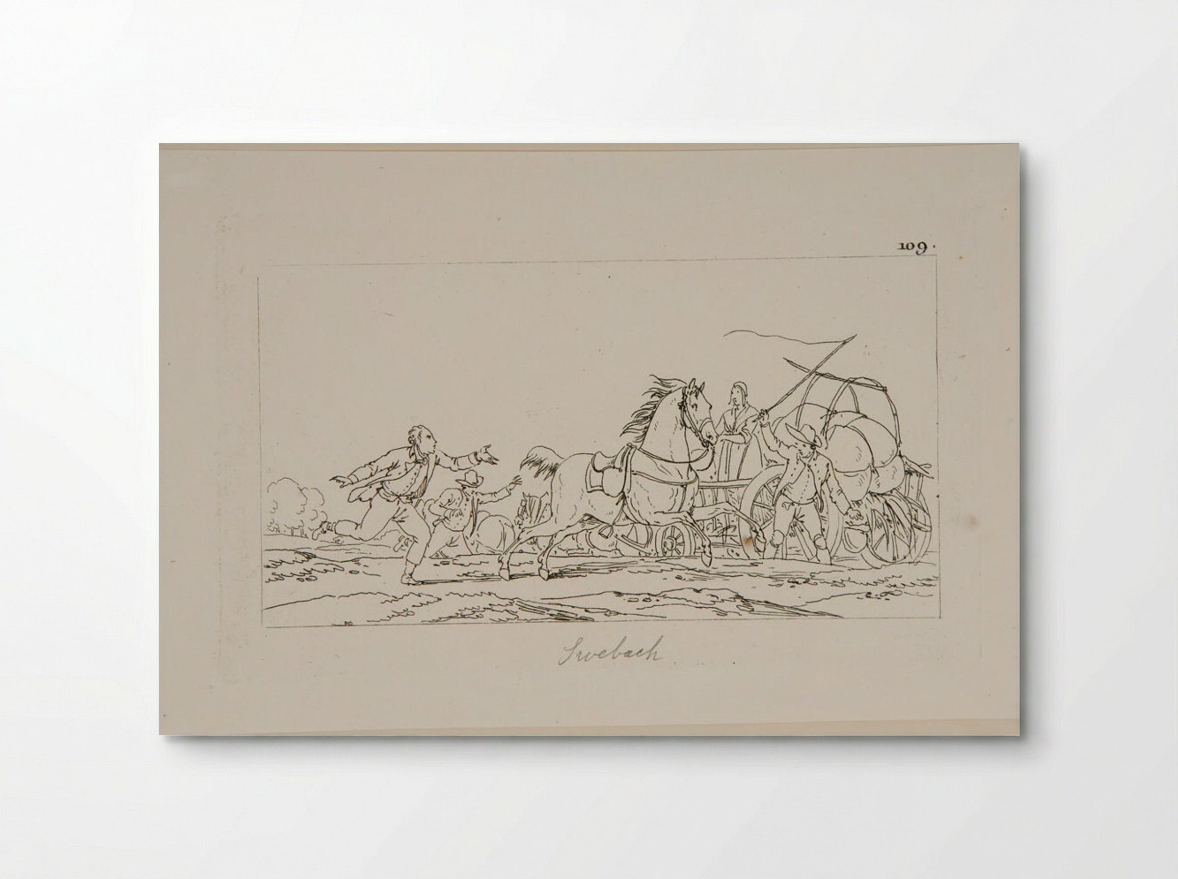 Plate LXIII (Horse-Drawn Cart and Figures) - Jacques-Francois-Joseph Swebach - Poster