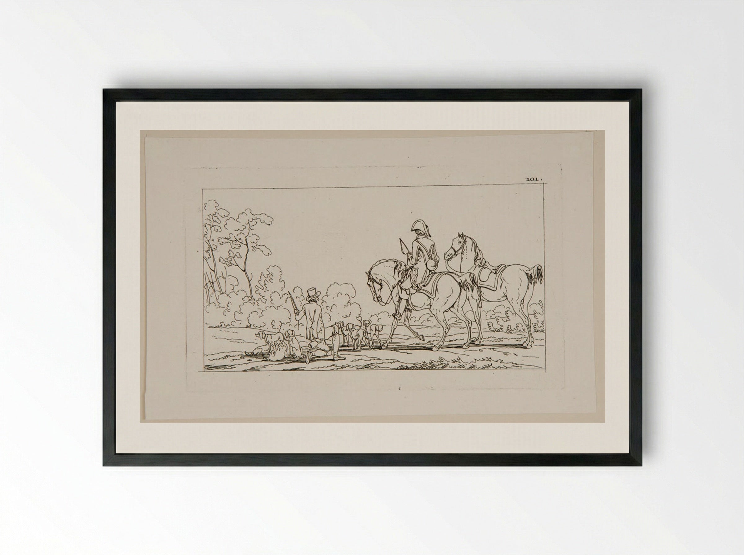 Plate LXI - Jacques-Francois-Joseph Swebach - Framed Print Black