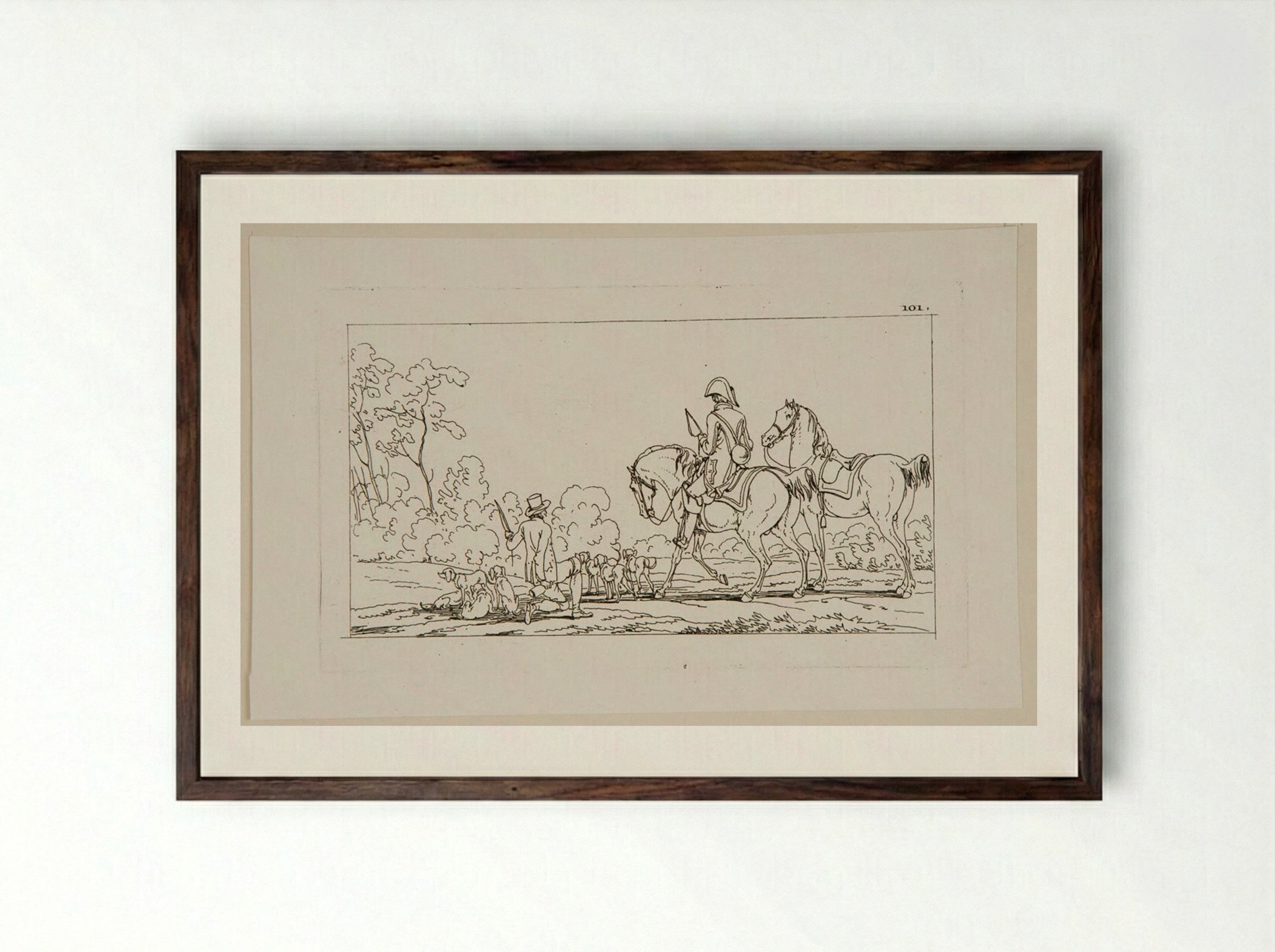 Plate LXI - Jacques-Francois-Joseph Swebach - Framed Print Dark Wood