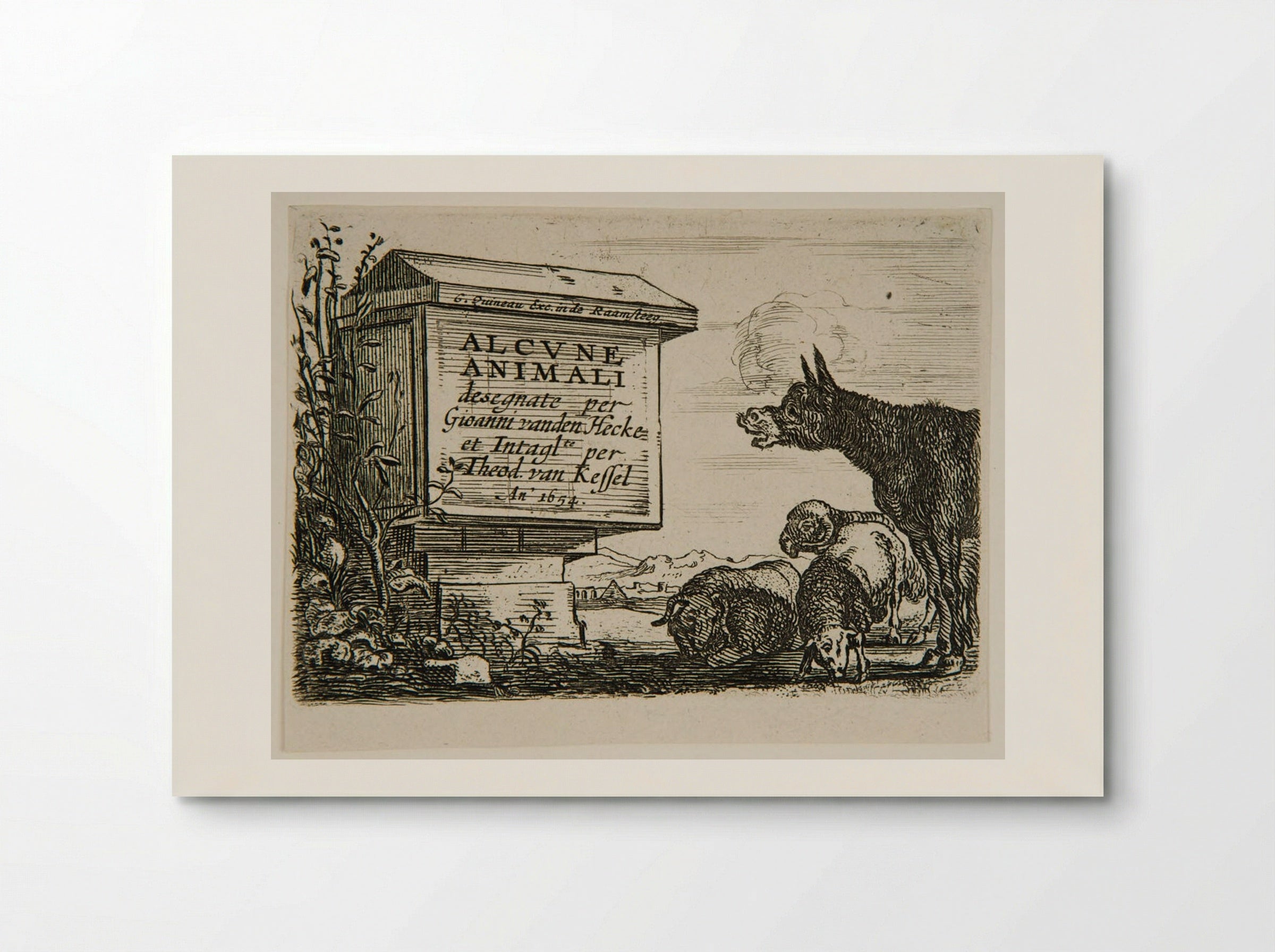 Plate One (Frontispiece to Alcune Animali) - Theodor van Kessel - Poster