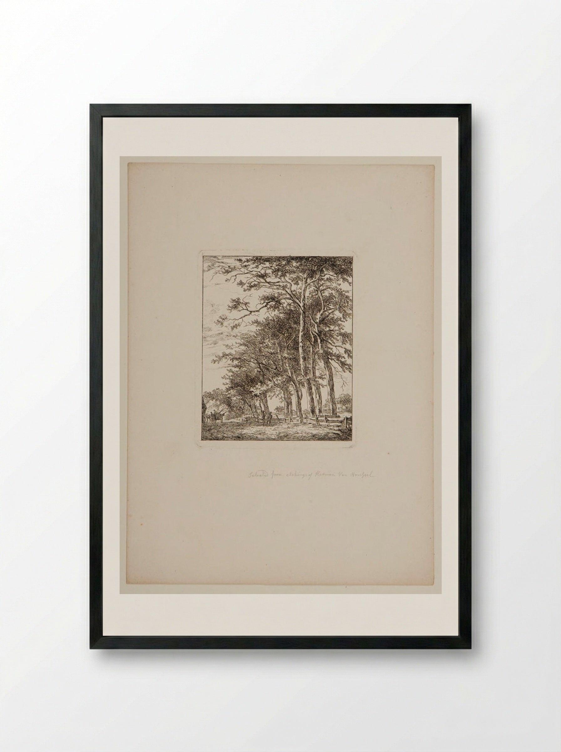 Plate V (Tree-Lined Path) - Hermanus van Brussel - Framed Print Black