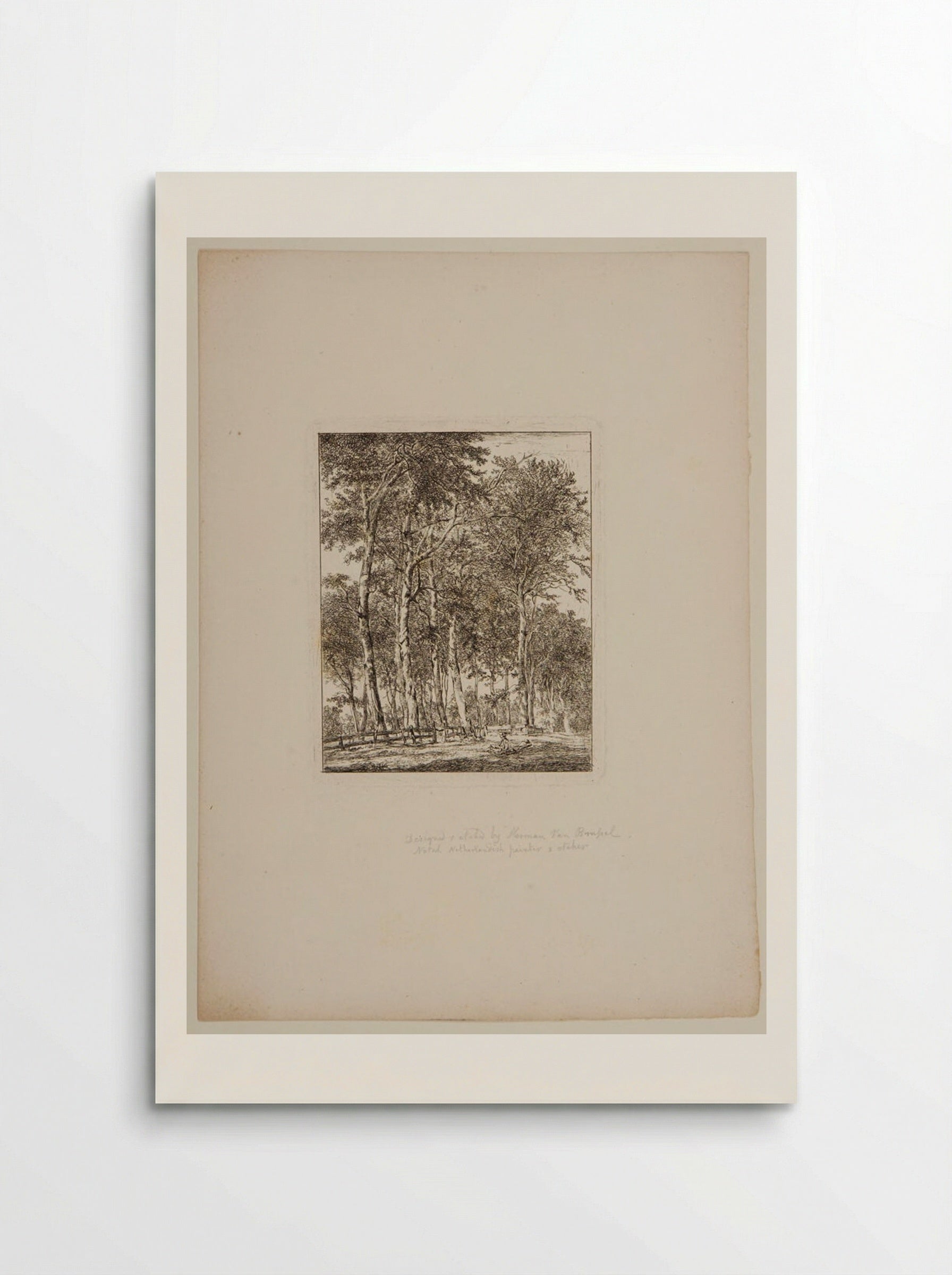 Plate VI (Wooded Scene with Figures) - Hermanus van Brussel - Poster