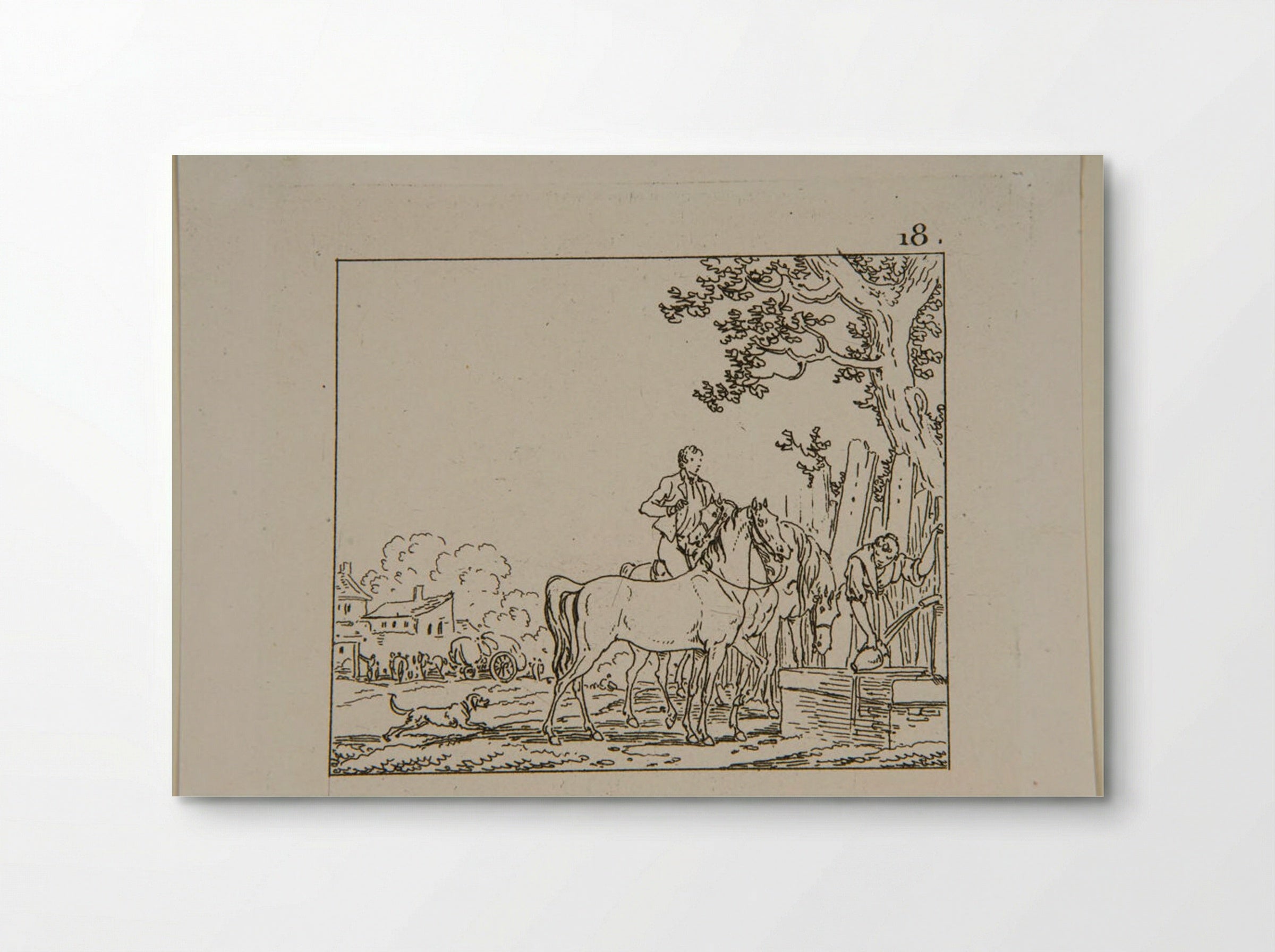 Plate VII (Horsemen at a Well) - Jacques-Francois-Joseph Swebach - Poster