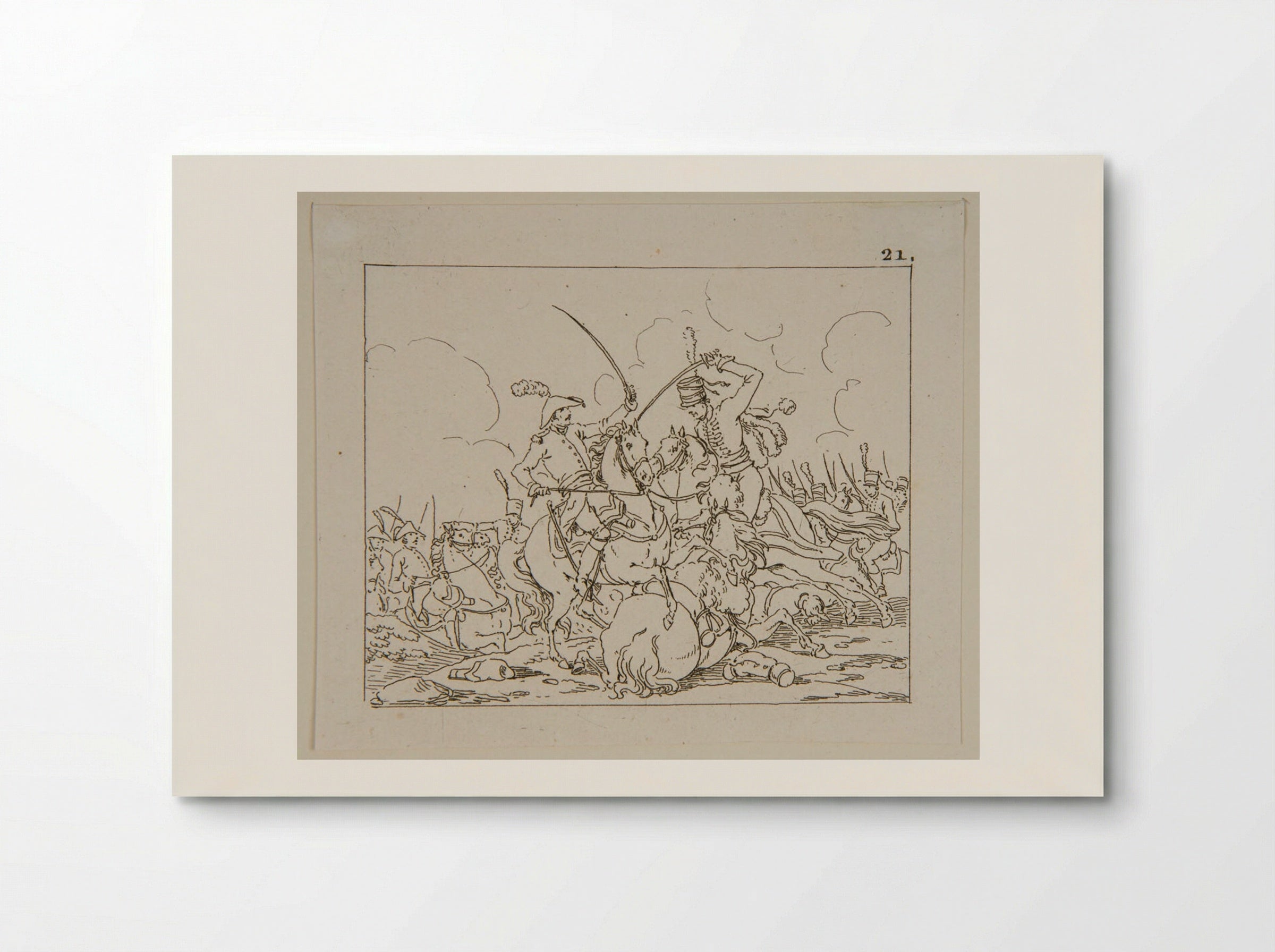 Plate VIII (Cavalry Skirmish) - Jacques-Francois-Joseph Swebach - Poster