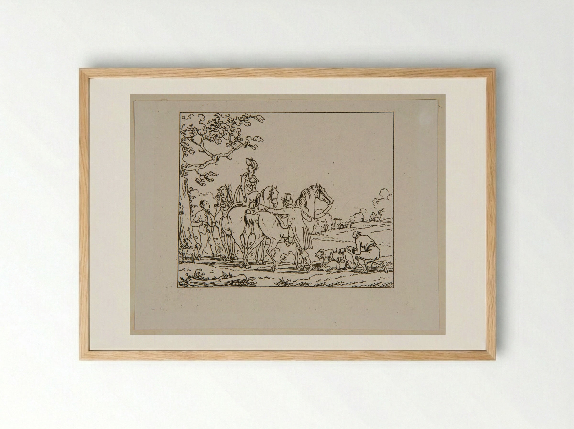 Plate XIX (Equestrian Scene) - Jacques-Francois-Joseph Swebach - Framed Print Wood