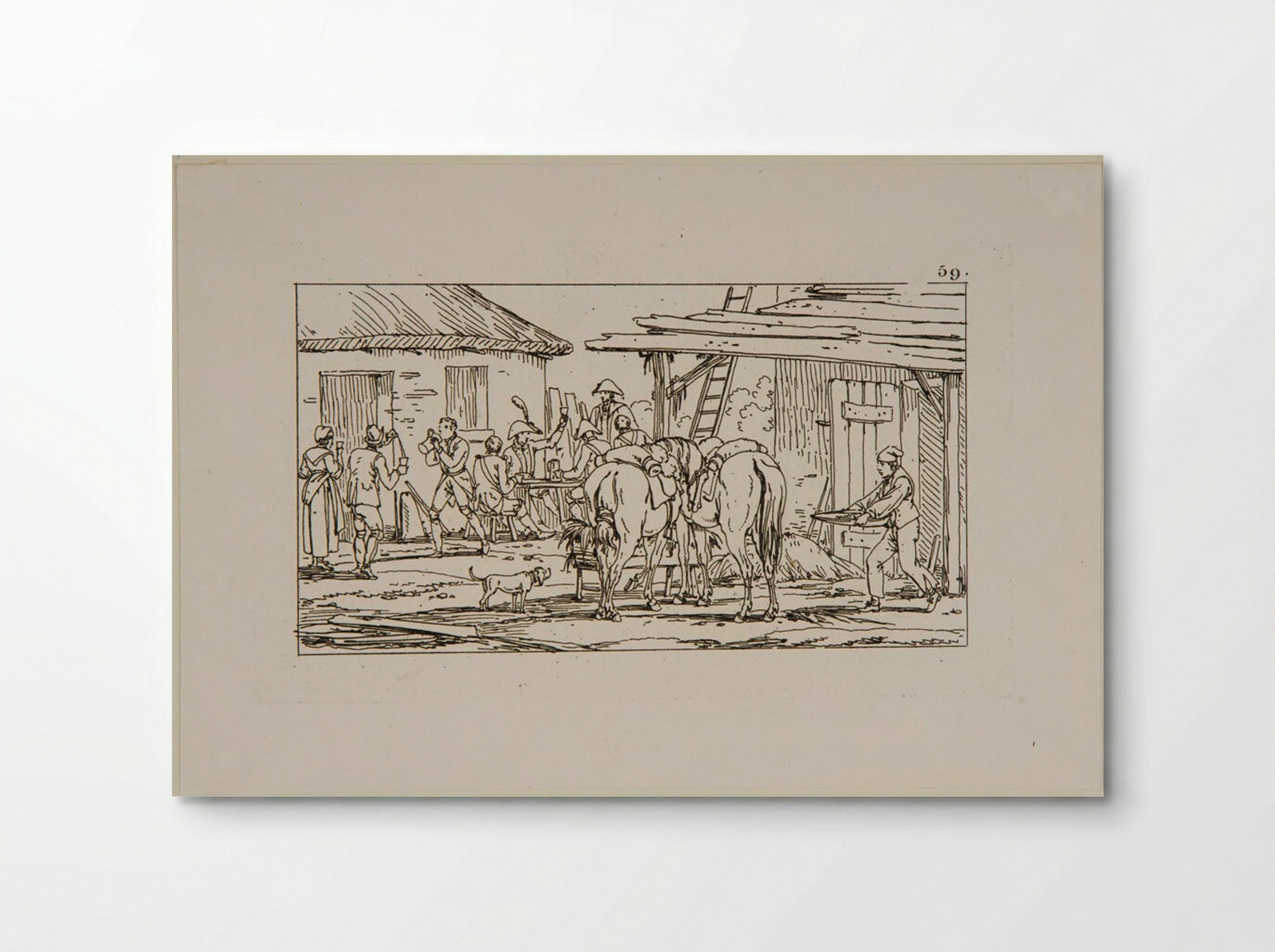 Plate XL (Soldiers at a Tavern) - Jacques-Francois-Joseph Swebach - Poster