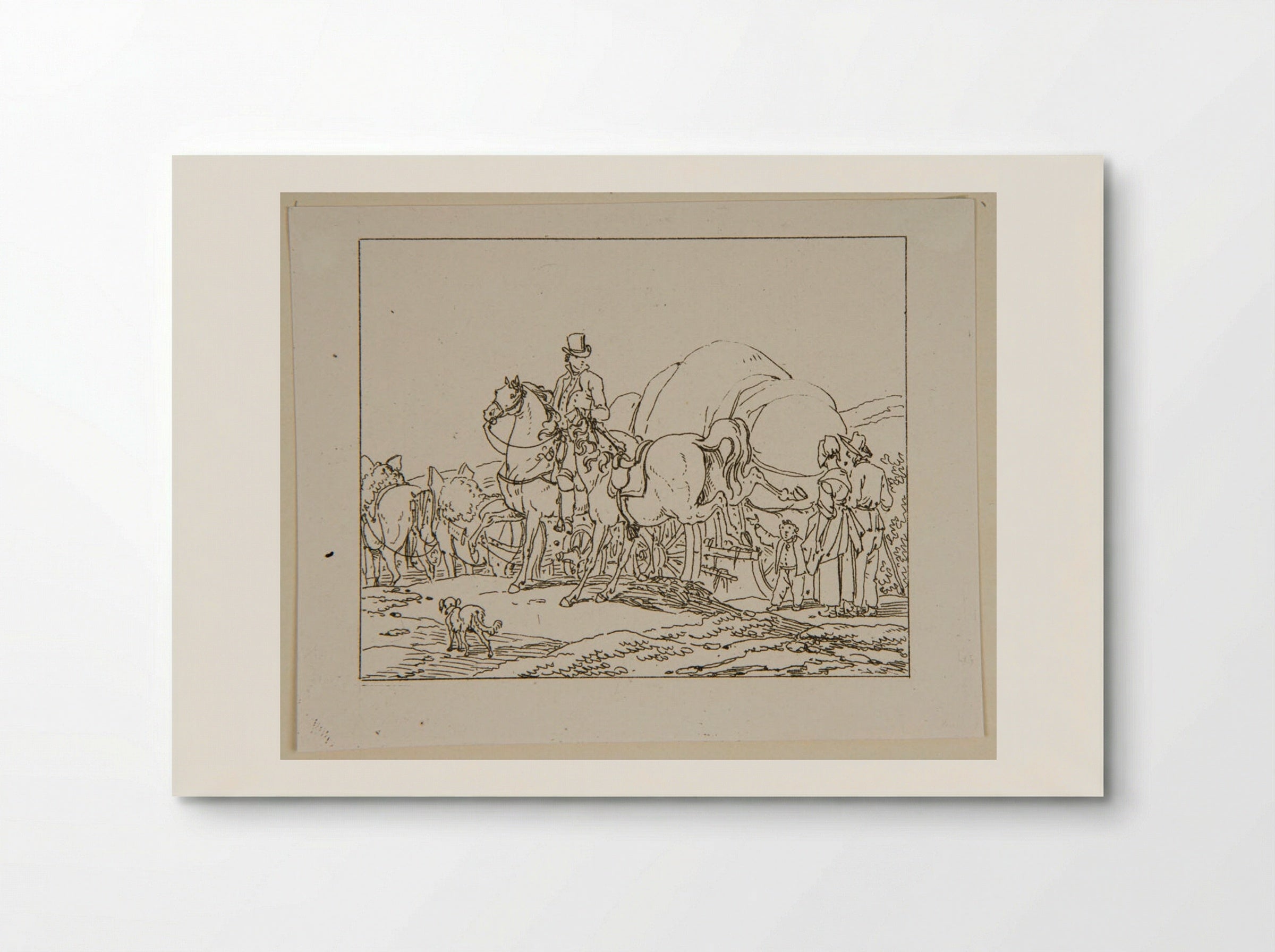 Plate XVII (Travellers with a Cart) - Jacques-Francois-Joseph Swebach - Poster