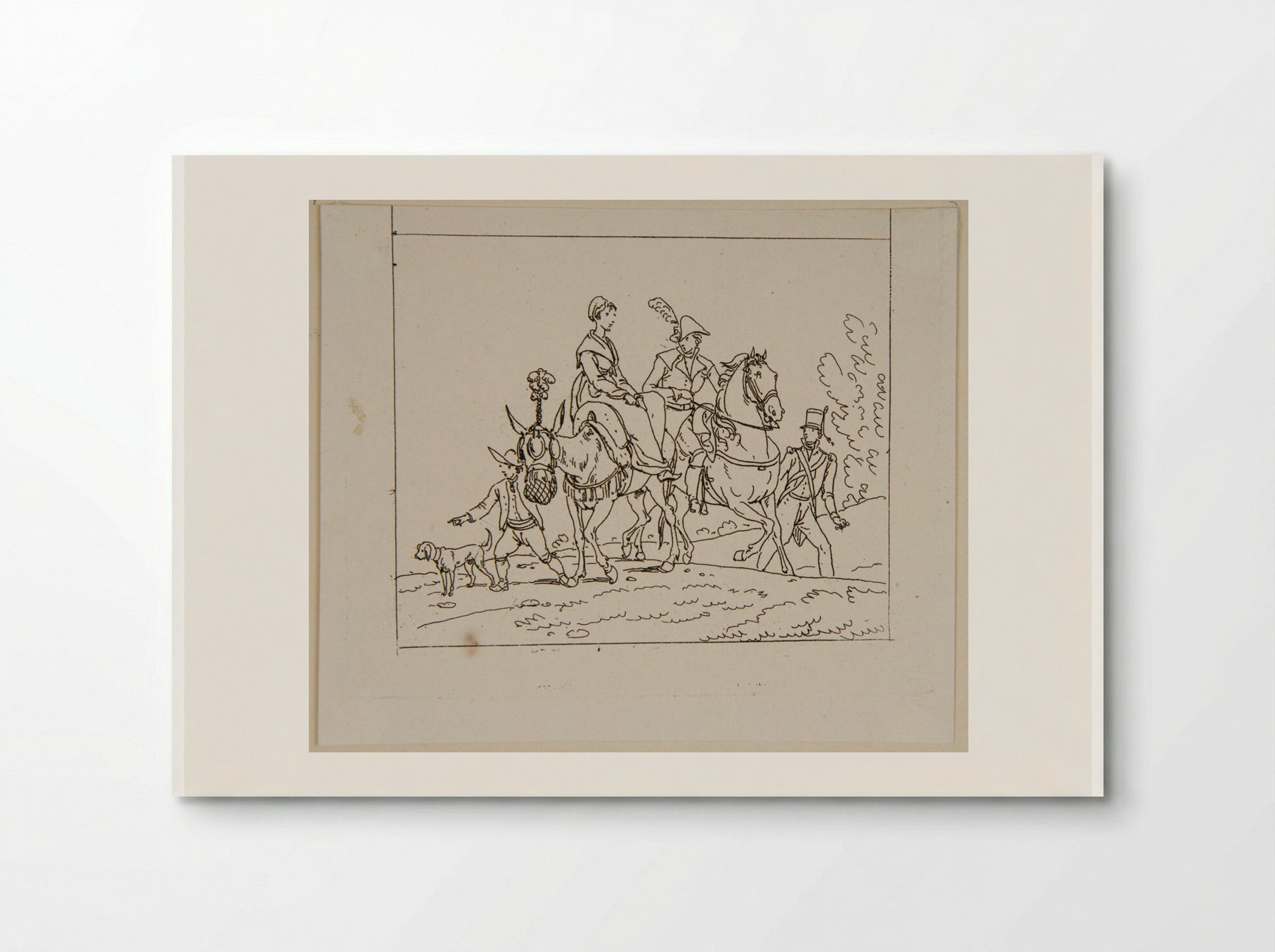 Plate XVIII (Equestrian Figures and Attendant) - Jacques-Francois-Joseph Swebach - Poster