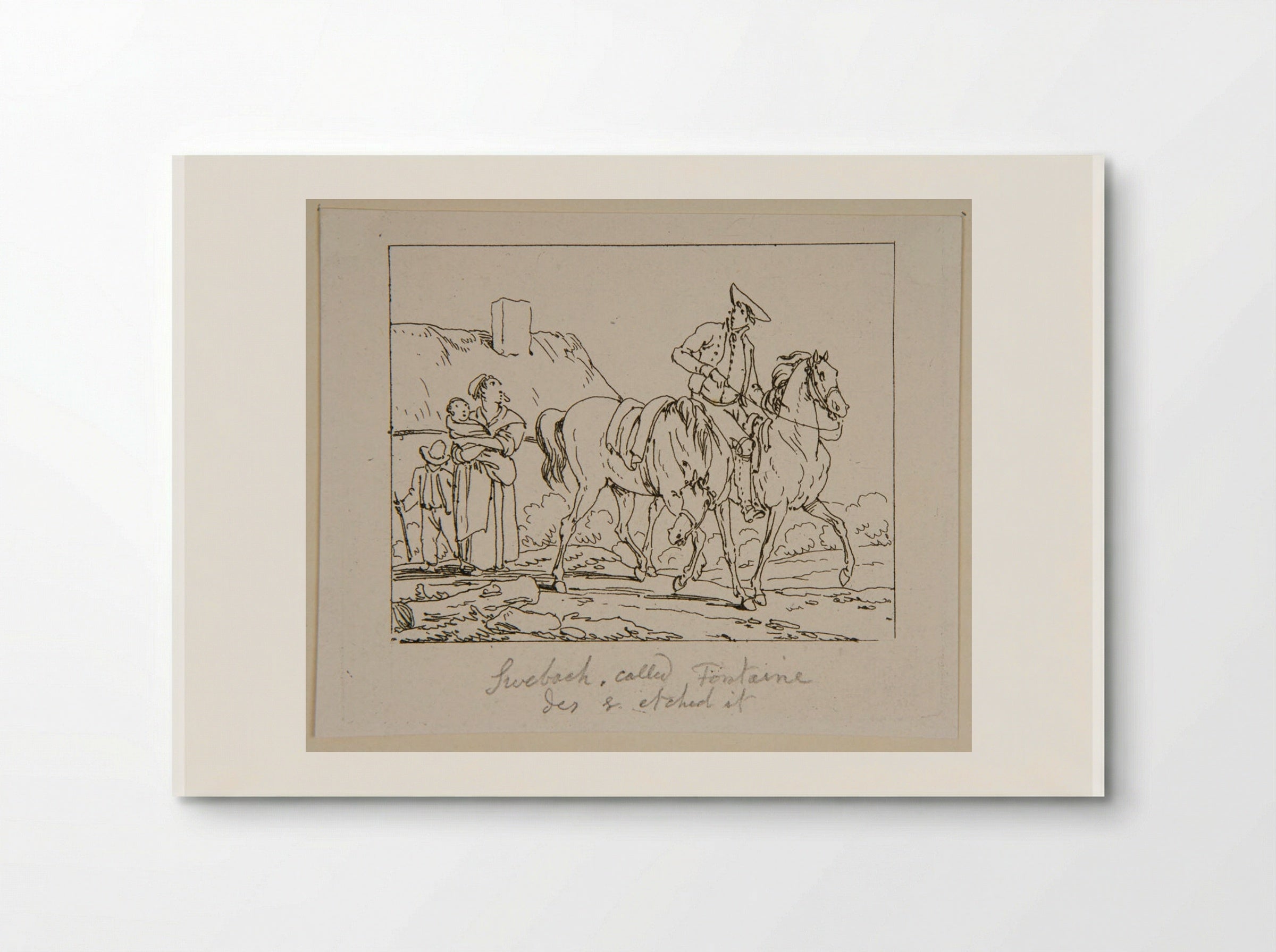 Plate XXIII (Rider and Family) - Jacques-Francois-Joseph Swebach - Poster