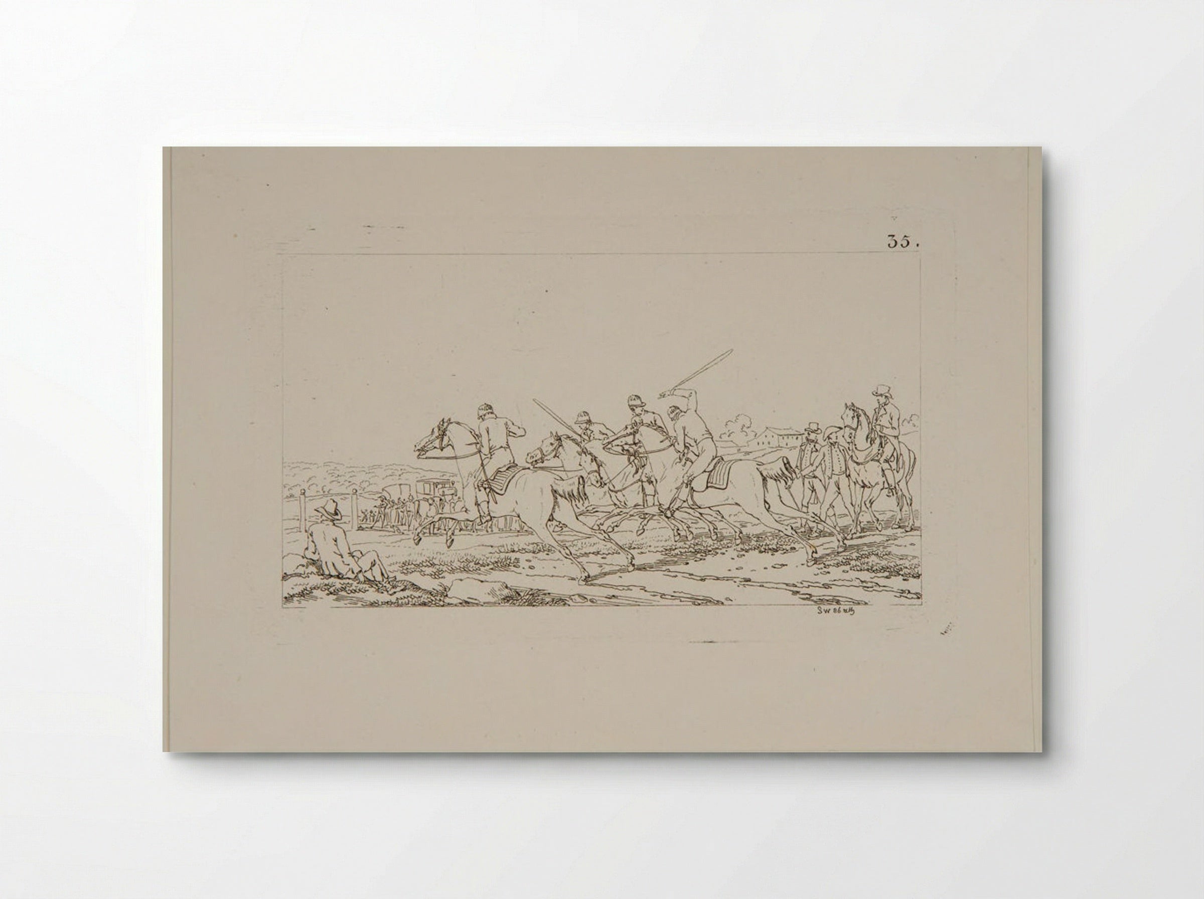 Plate XXXII (Cavalry Exercise) - Jacques-Francois-Joseph Swebach - Poster