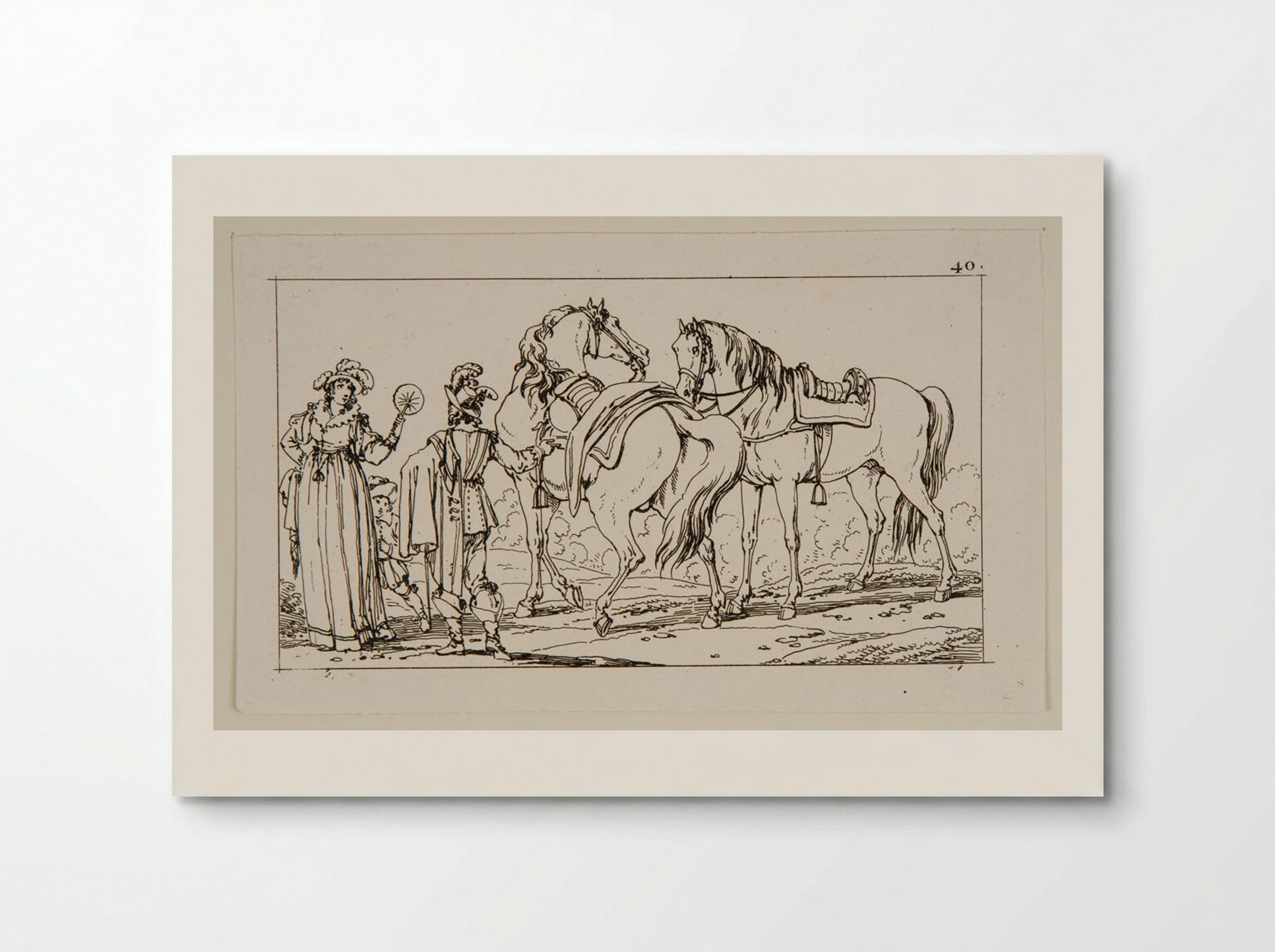 Plate XXXVII (Equestrian Study) - Jacques-Francois-Joseph Swebach - Poster