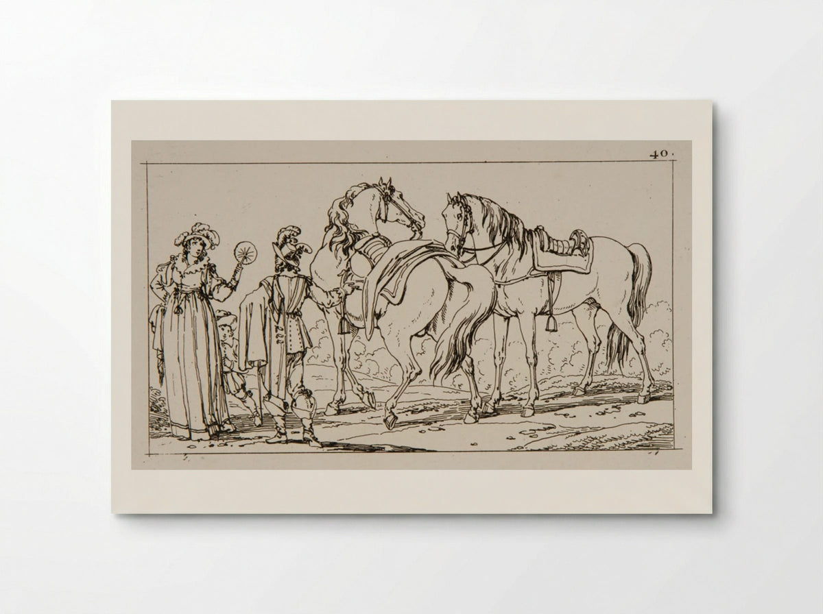 Plate XXXVII (Equestrian Study) - Jacques-Francois-Joseph Swebach - Poster