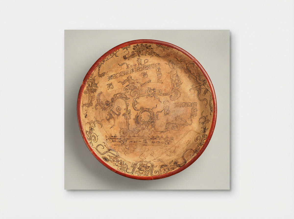Plate with the god Chahk - Maya artist(s) - Poster