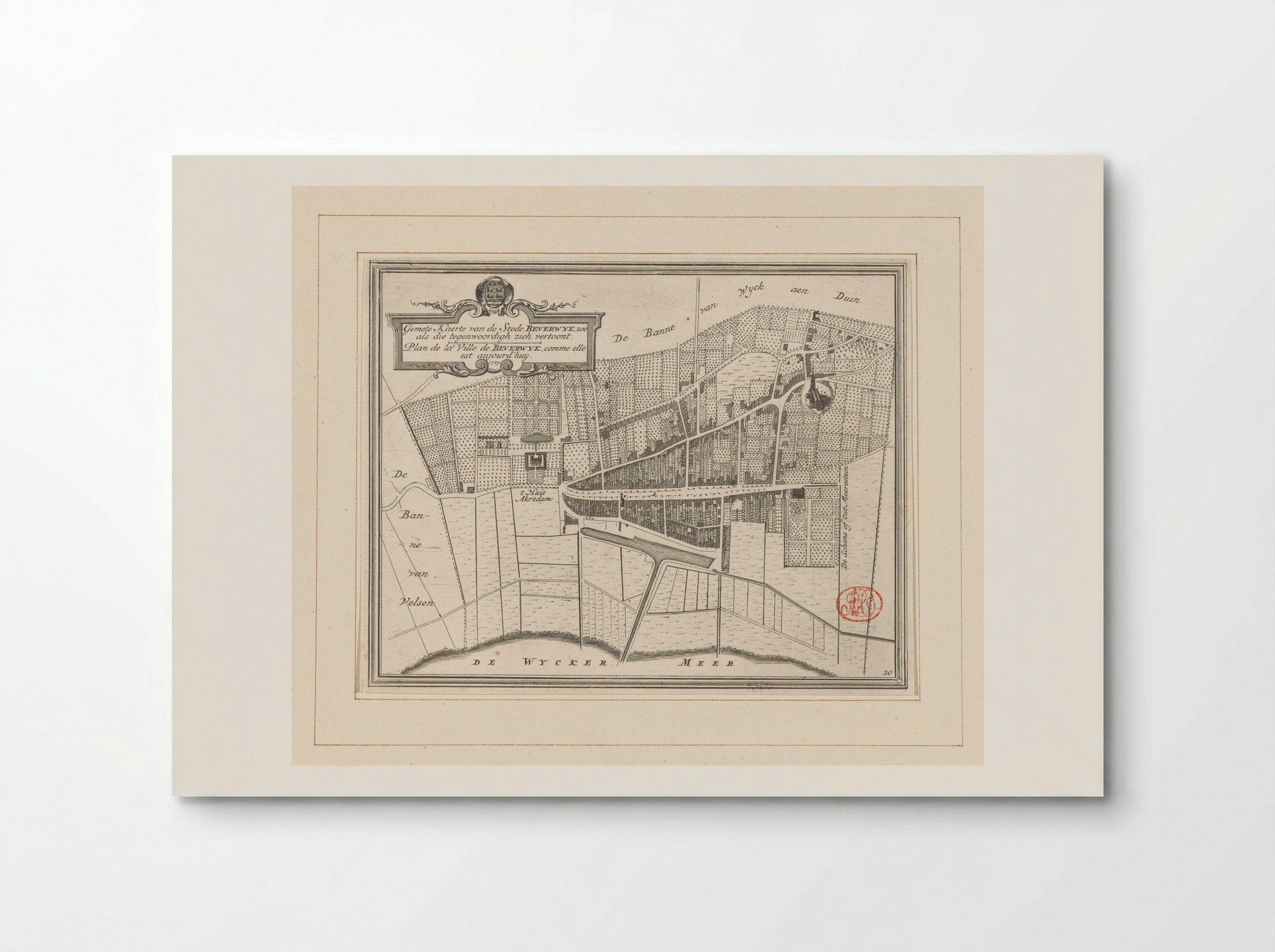 Plattegrond van Beverwijk - Hendrik de Leth - Poster