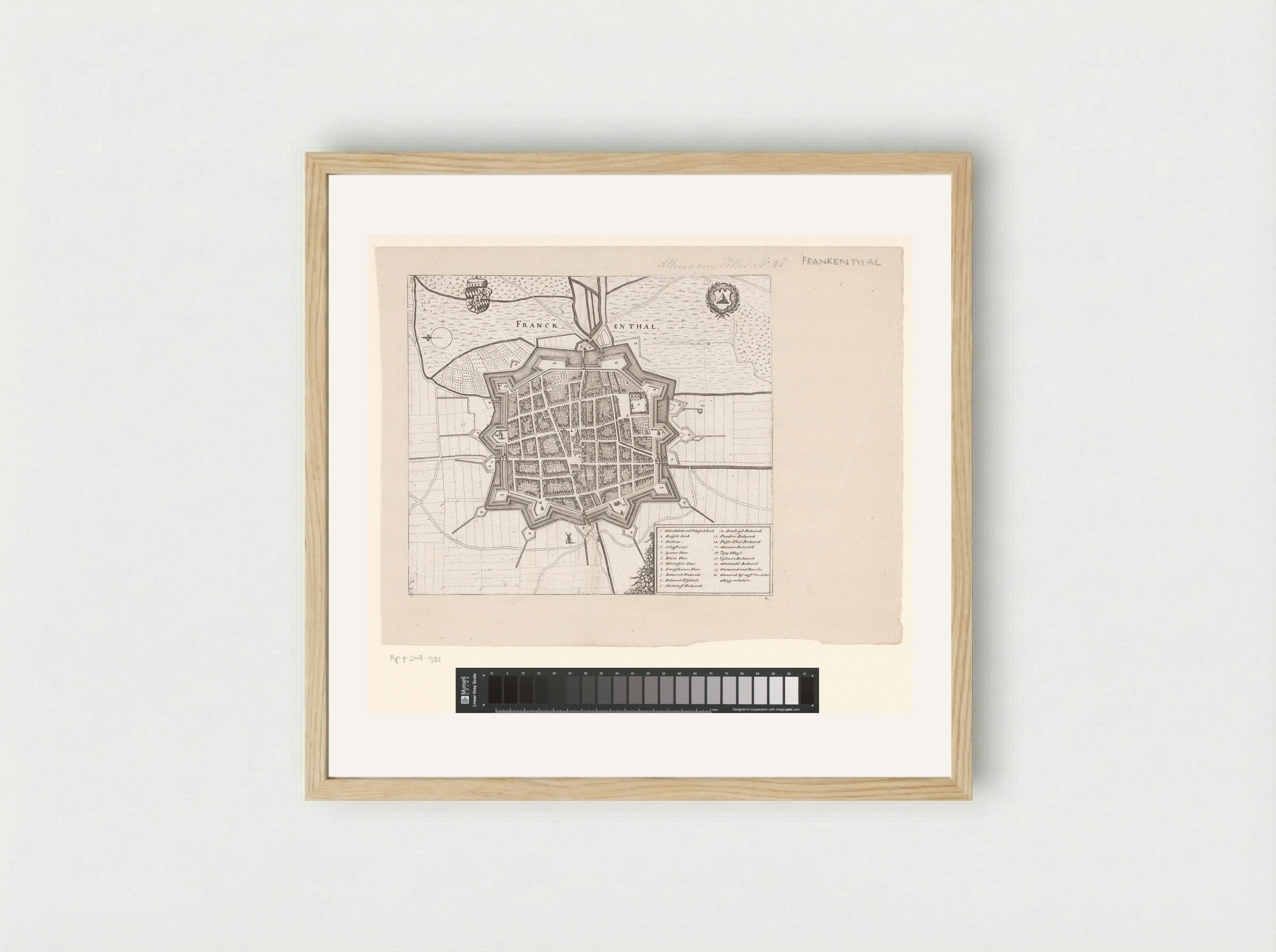 Plattegrond van Frankenthal - Matthäus Merian (I) - Framed Print Wood