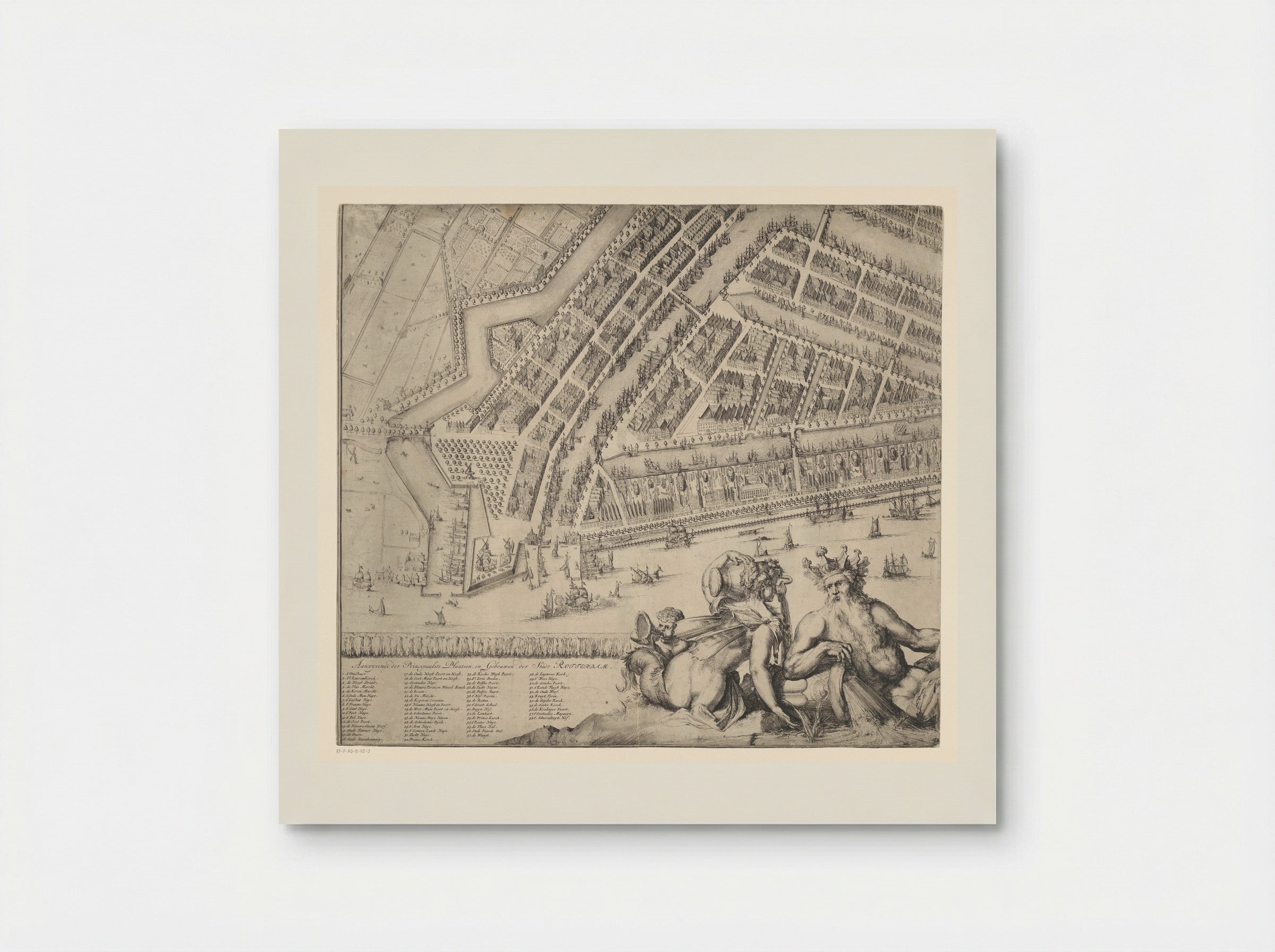 Plattegrond van Rotterdam (deel linksonder) - Romeyn de Hooghe - Poster