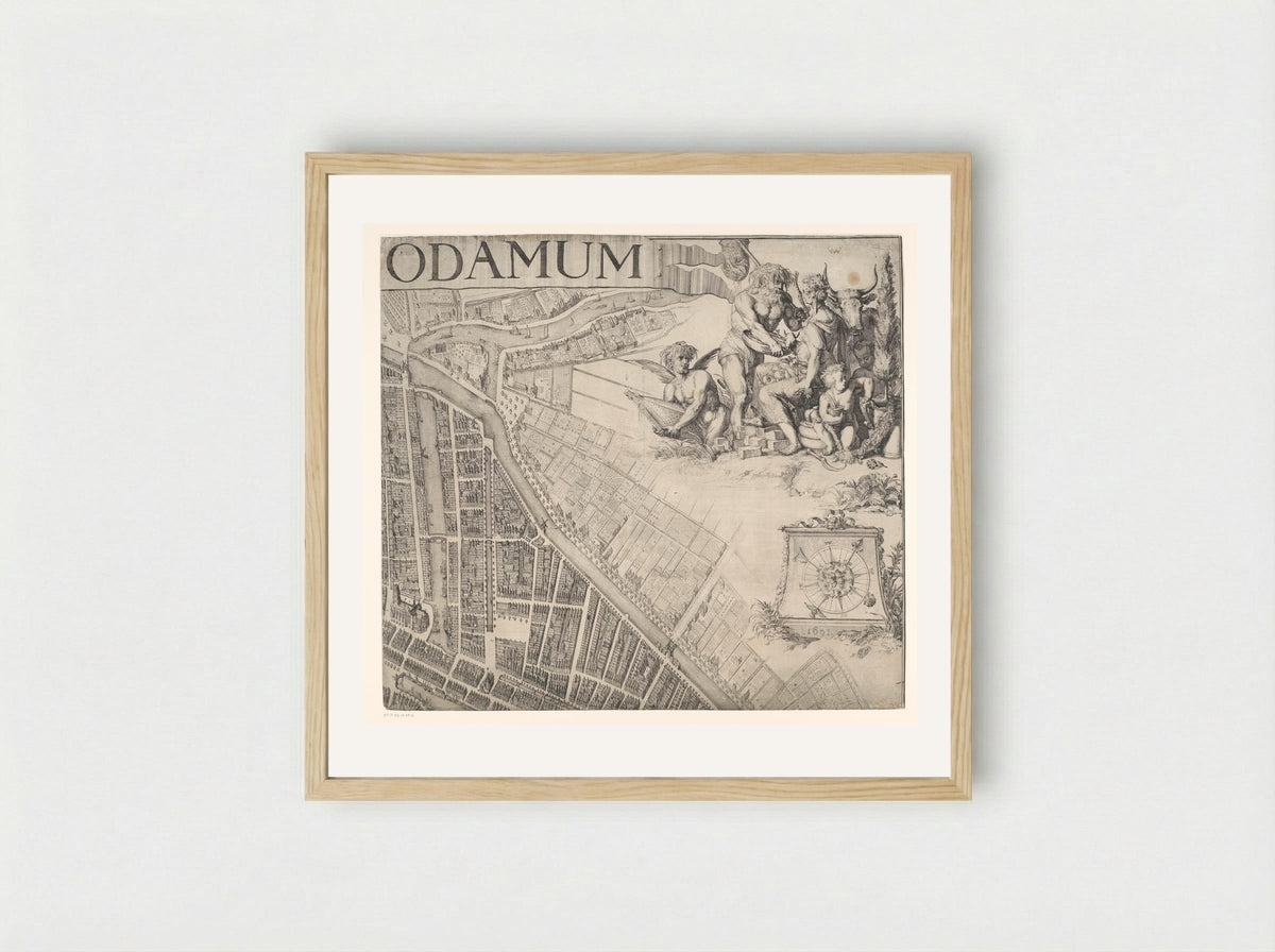 Plattegrond van Rotterdam (deel rechtsboven) - Romeyn de Hooghe - Framed Print Wood