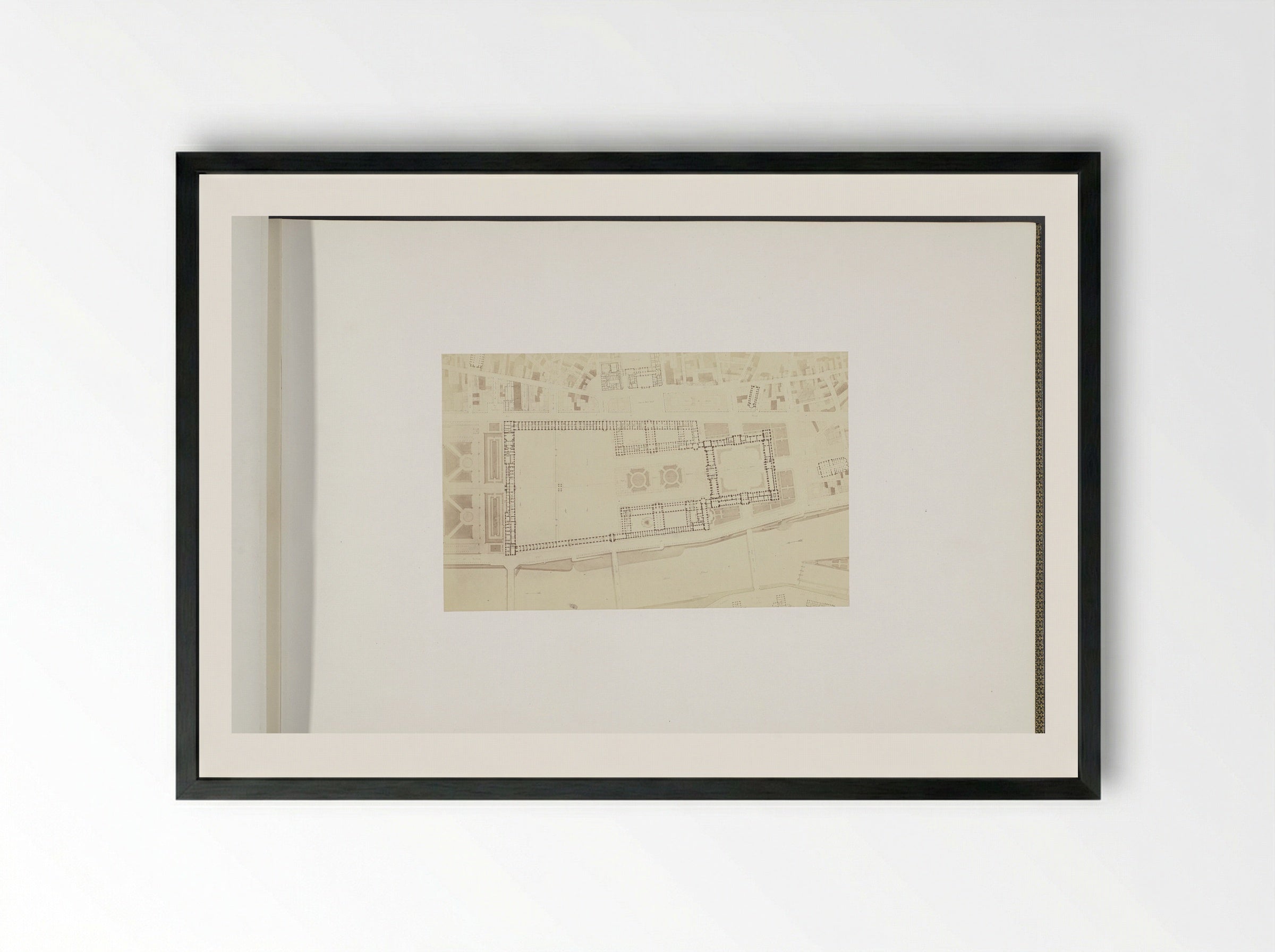 Plattegrond van het Nieuwe Louvre - Édouard Denis Baldus - Framed Print Black