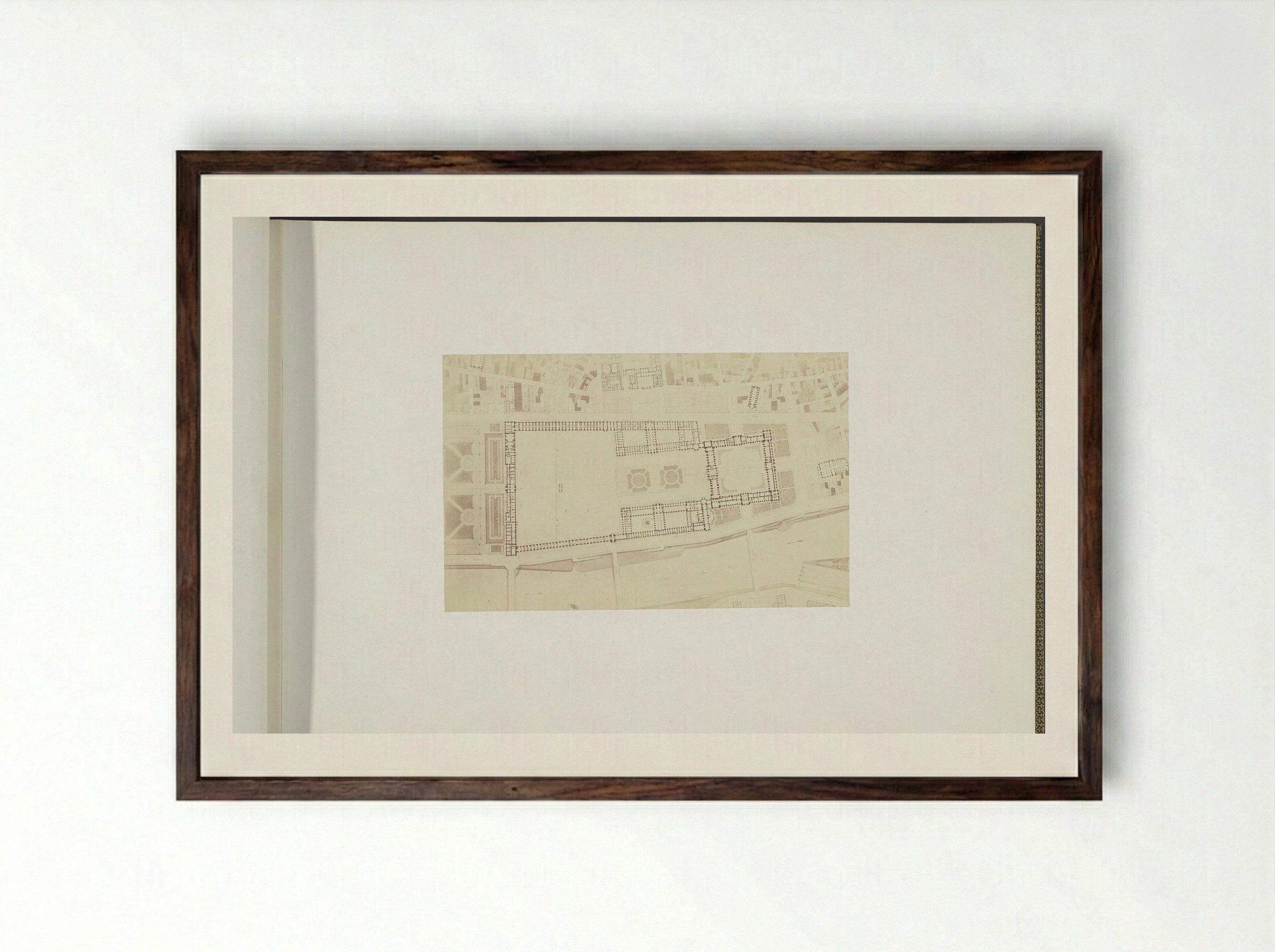 Plattegrond van het Nieuwe Louvre - Édouard Denis Baldus - Framed Print Dark Wood