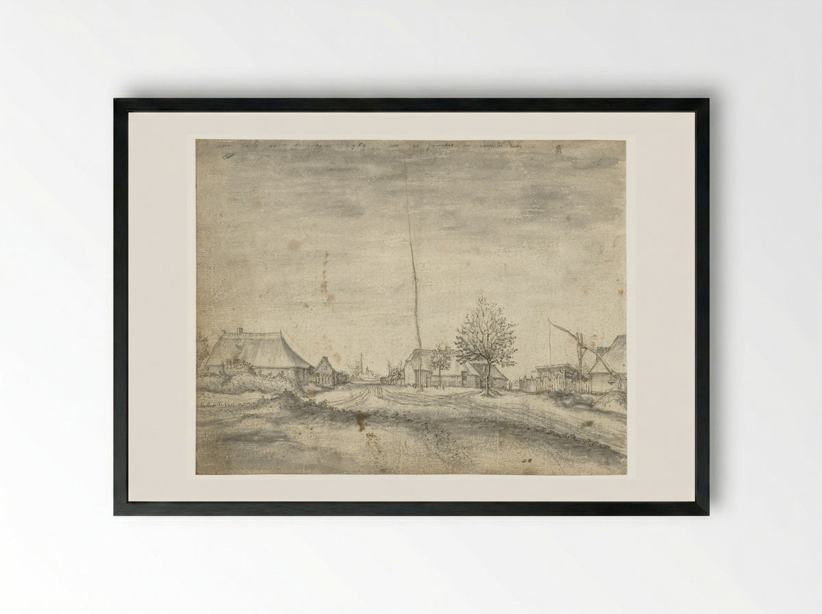 Plattelandsgezicht nabij Antwerpen - Monogrammist IVLER - Framed Print Black
