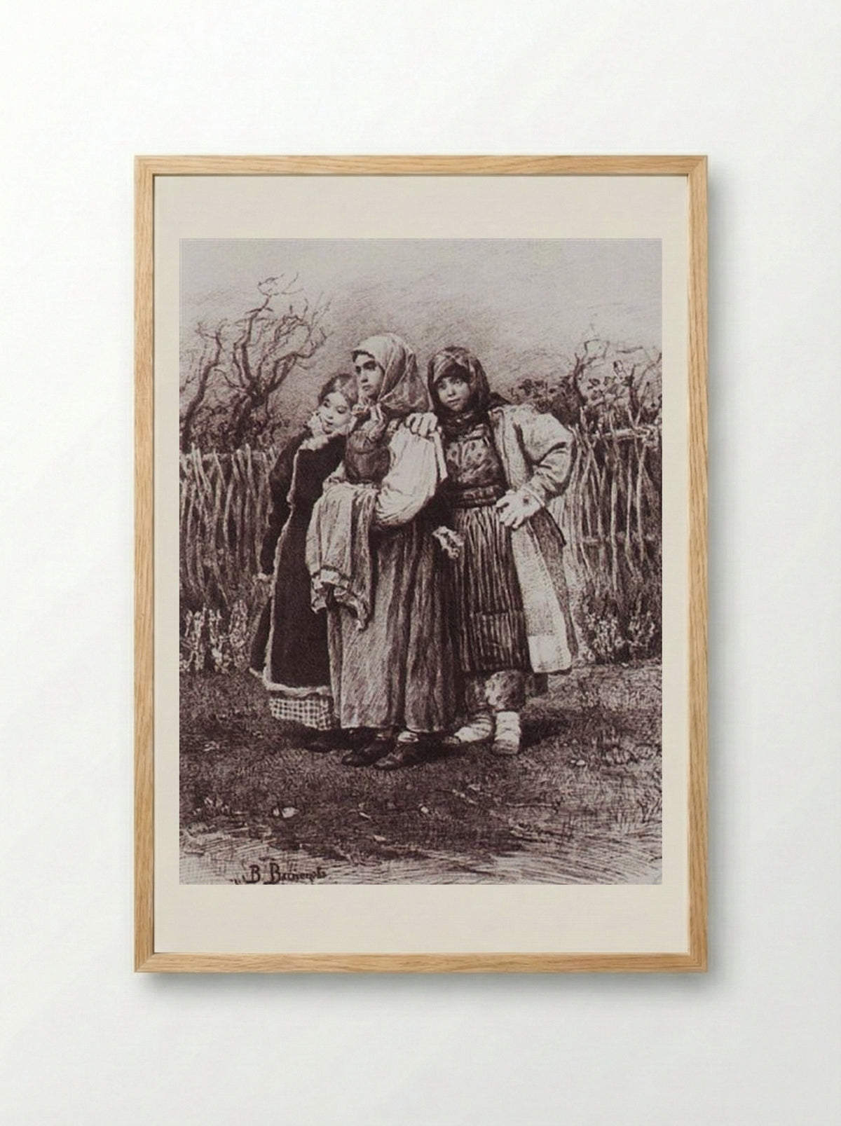Playmates - Viktor Vasnetsov - Framed Print Wood
