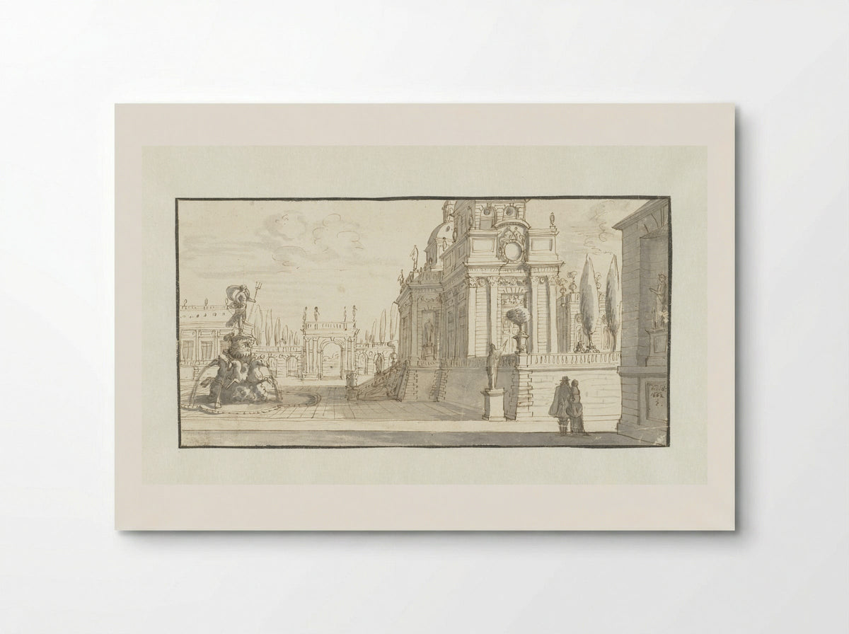 Plein voor een renaissancepaleis - Daniël de Blieck - Poster