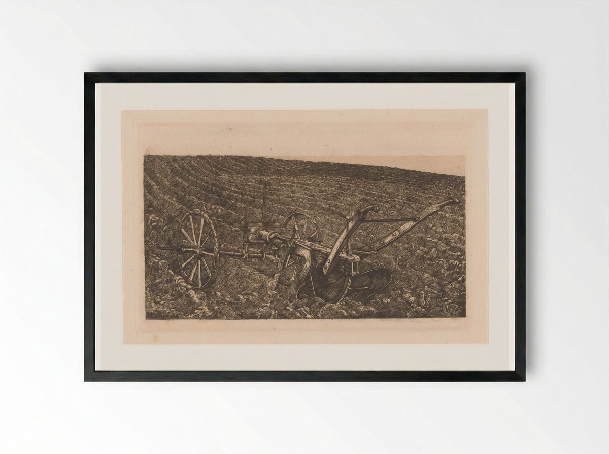 Ploeg op een akker - Pieter Dupont - Framed Print Black