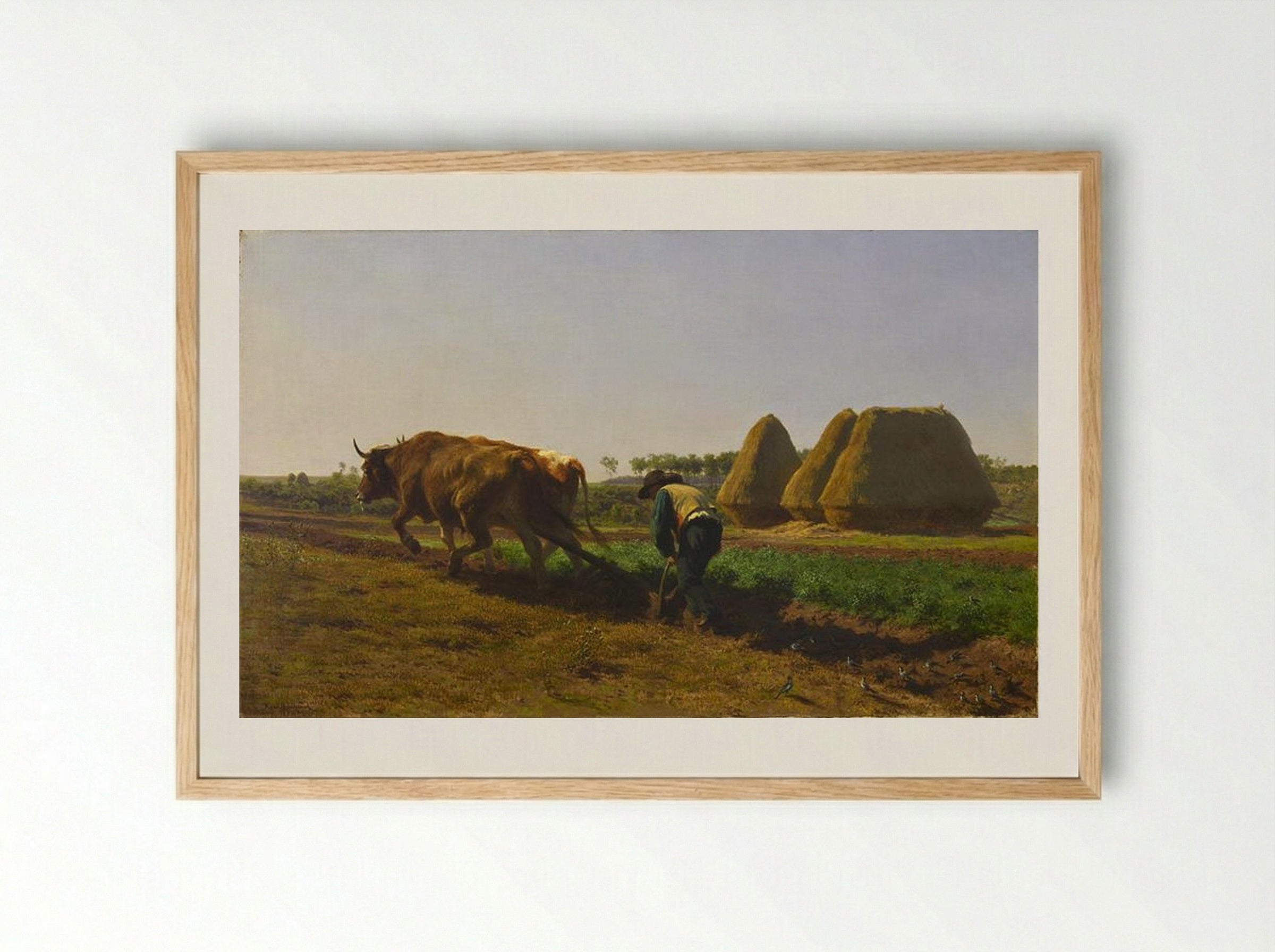 Ploughing in the Nivernais - Rosa Bonheur - Framed Print Wood