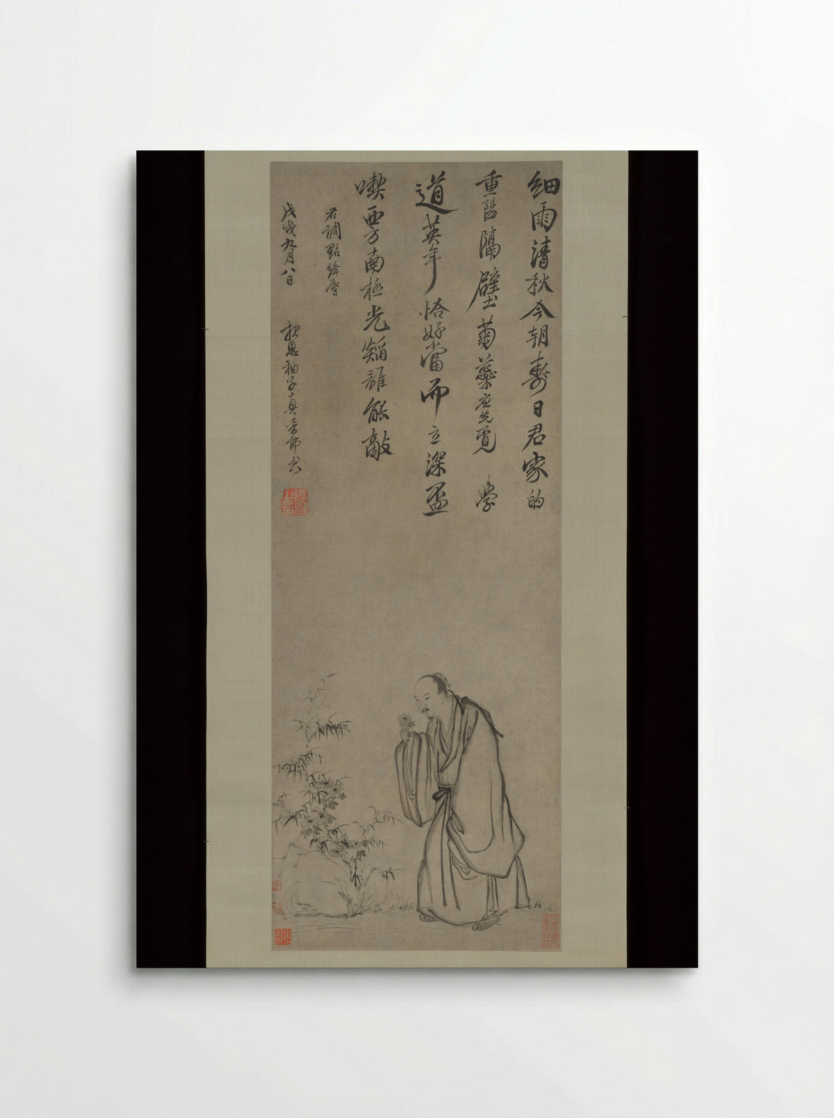 Plucking Chrysanthemums - Zhang Feng - Poster