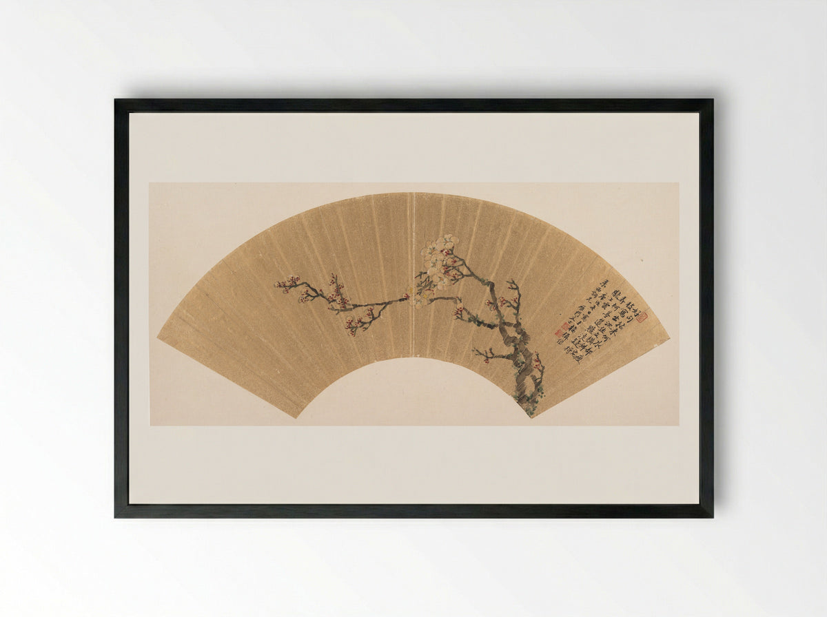 Plum Blossoms - Wen Zhi - Framed Print Black