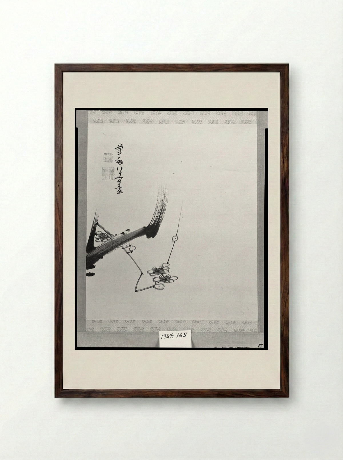 Plum Blossoms - Itō Jakuchū - Framed Print Dark Wood